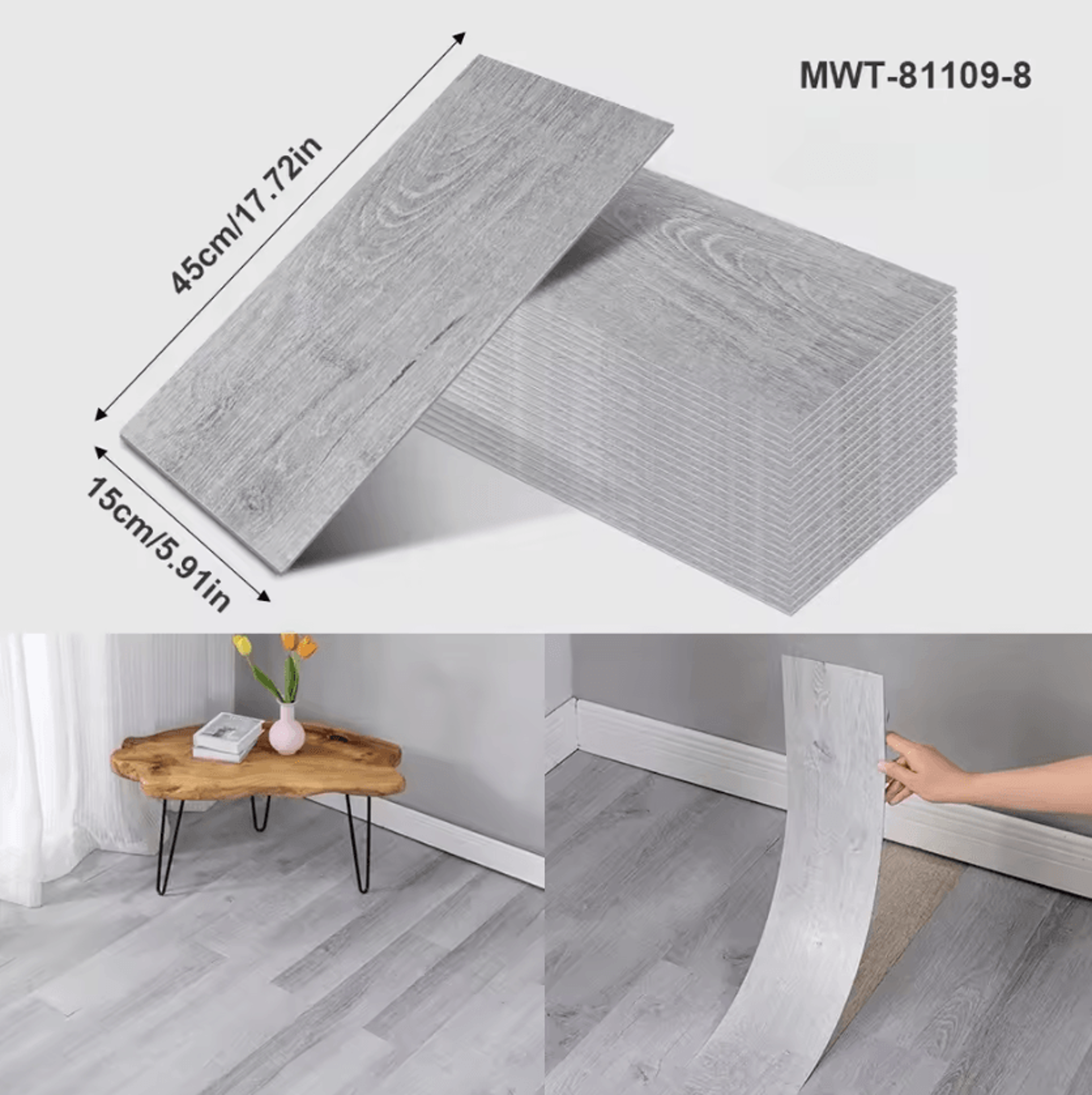 40CM Thickened Wood Grain Peel And Stick Floor Sticker 23