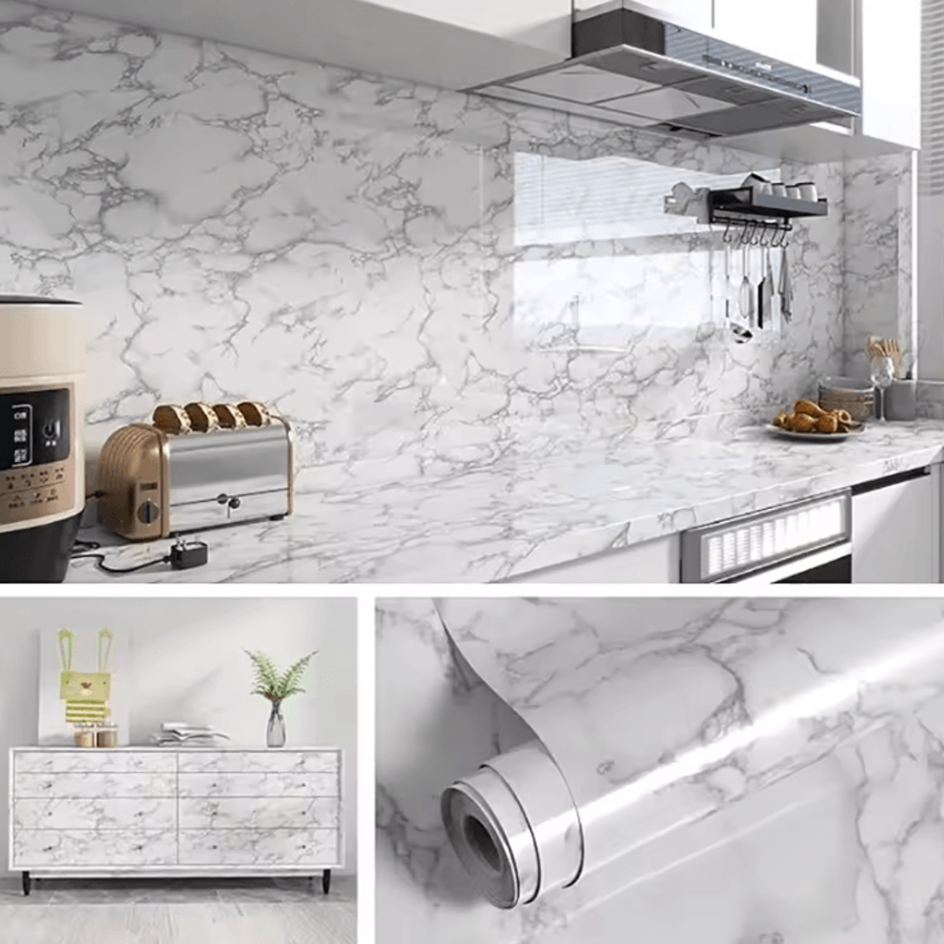 55CM Marble Peel And Stick Waterproof Wallpaper 8