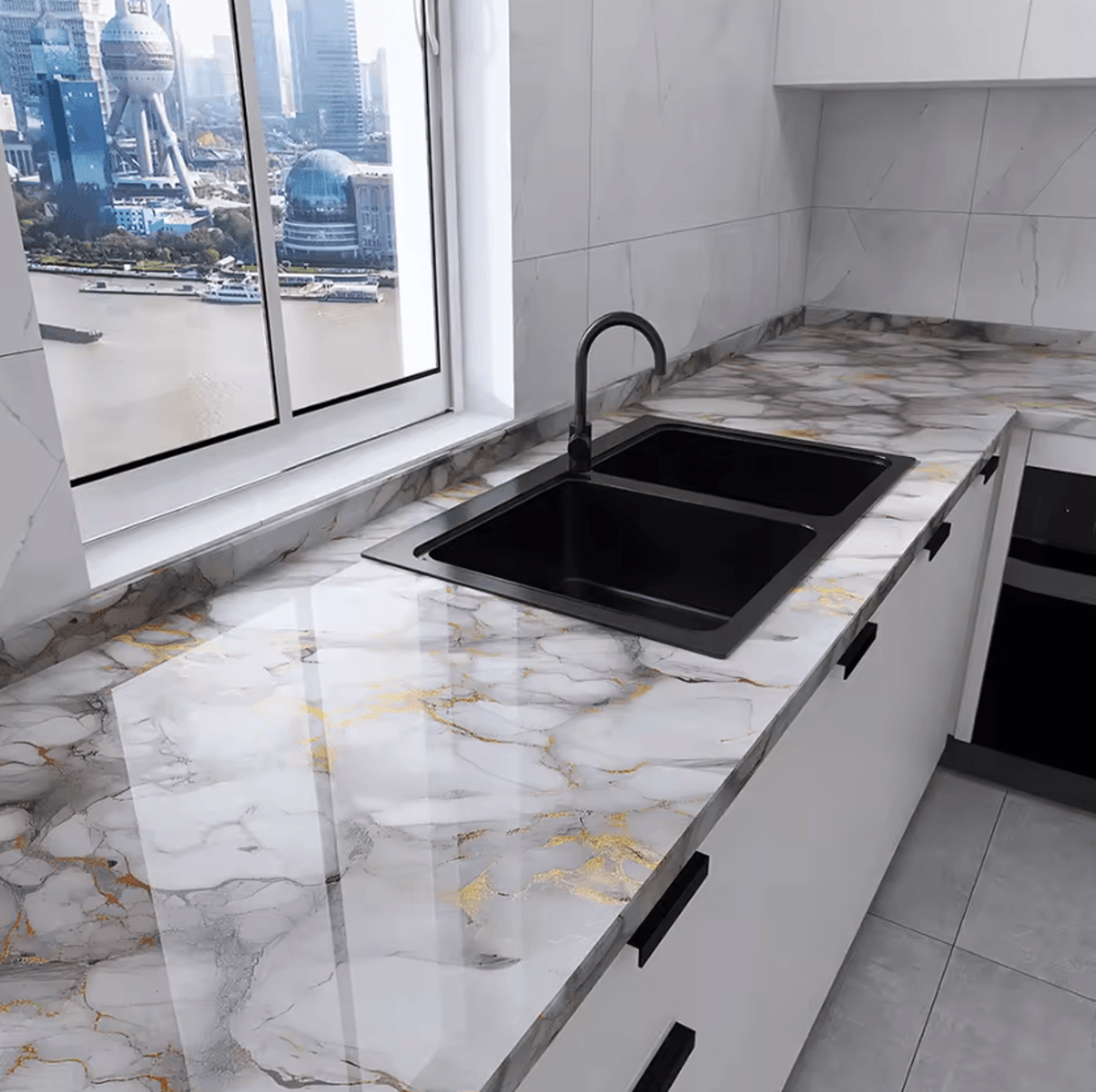 55CM Marble Peel And Stick Waterproof Wallpaper 4