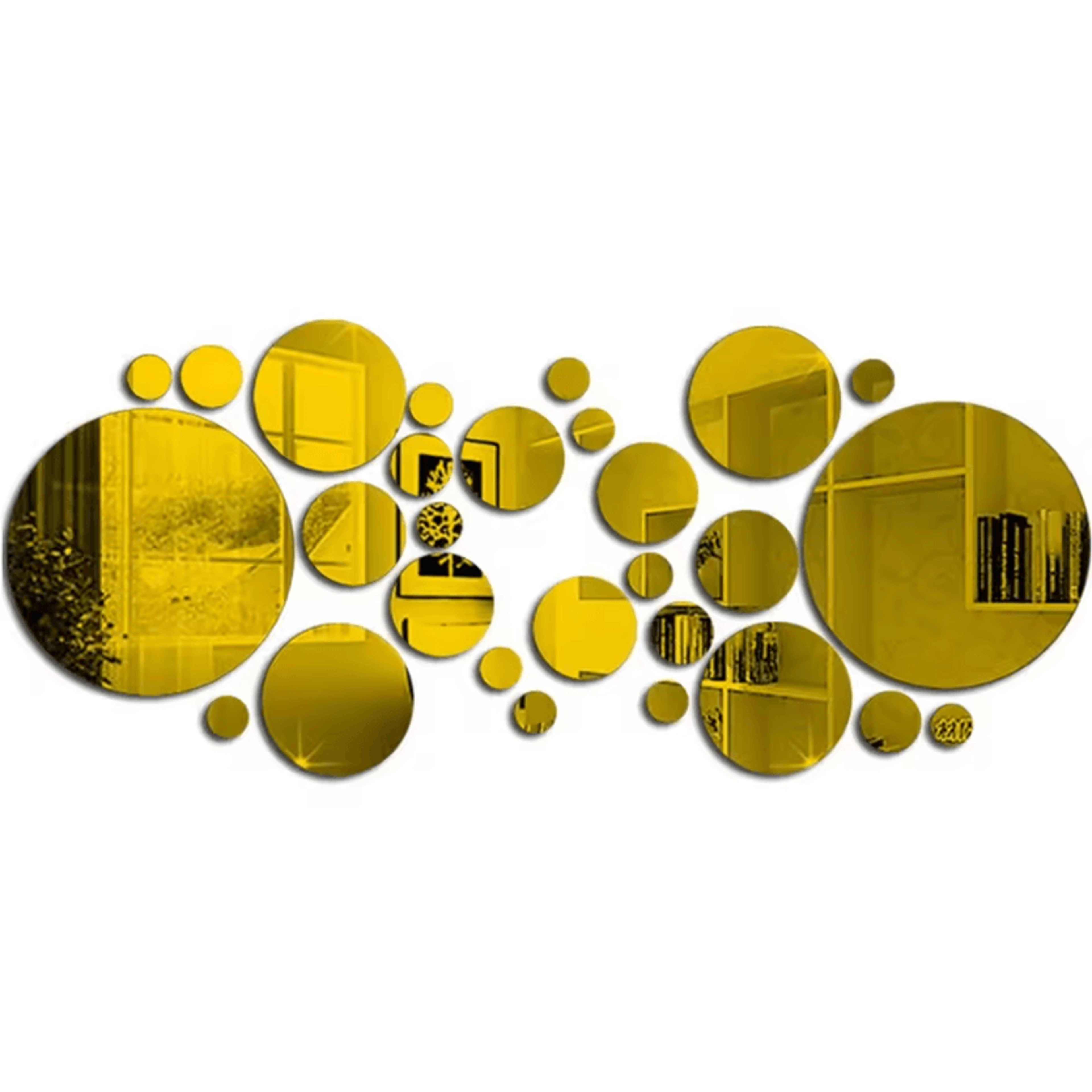 26 Piece Round Acrylic Mirror Wall Sticker Set 5