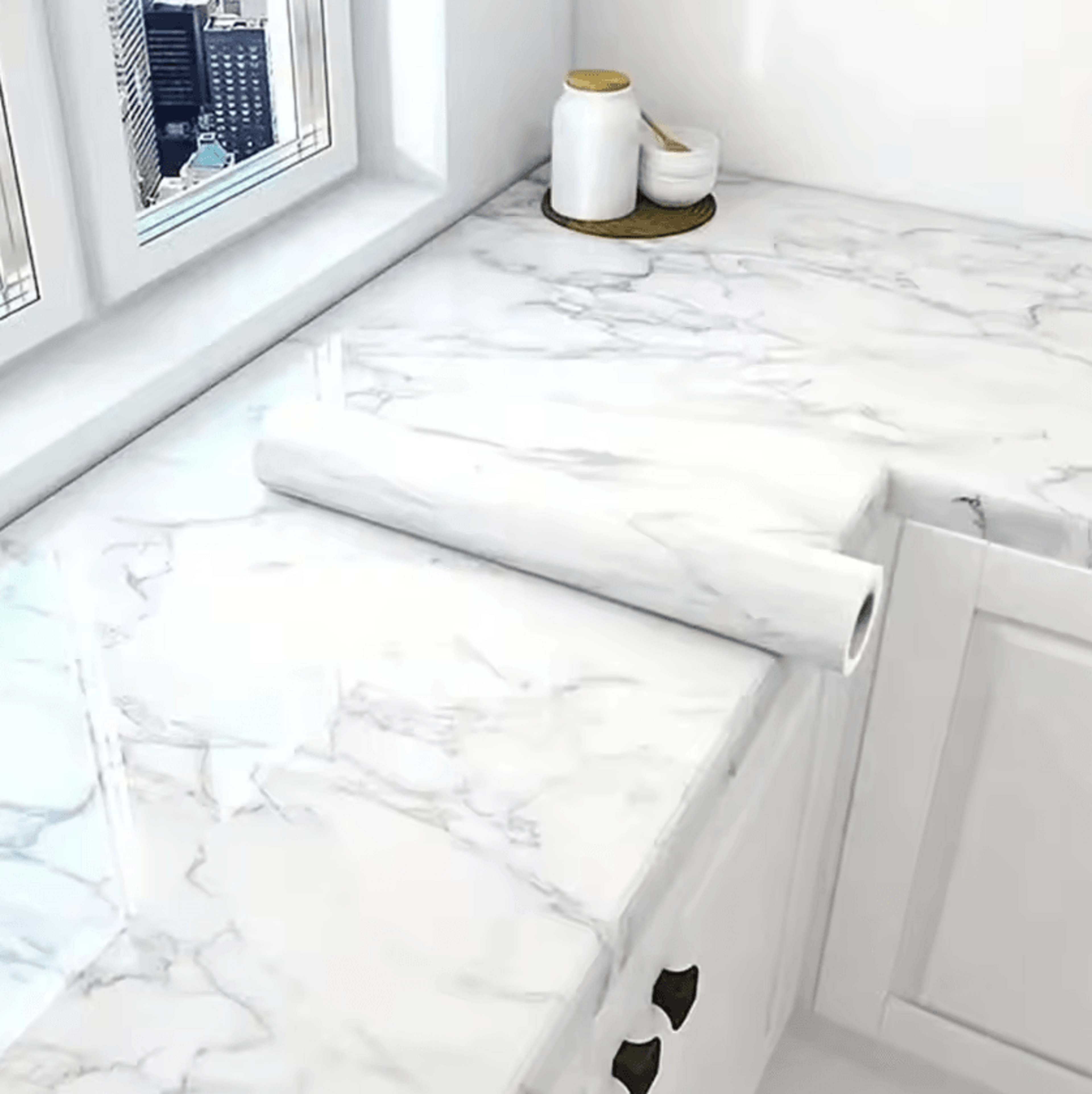 80CM Marble Peel And Stick Kitchen Wallpaper 4