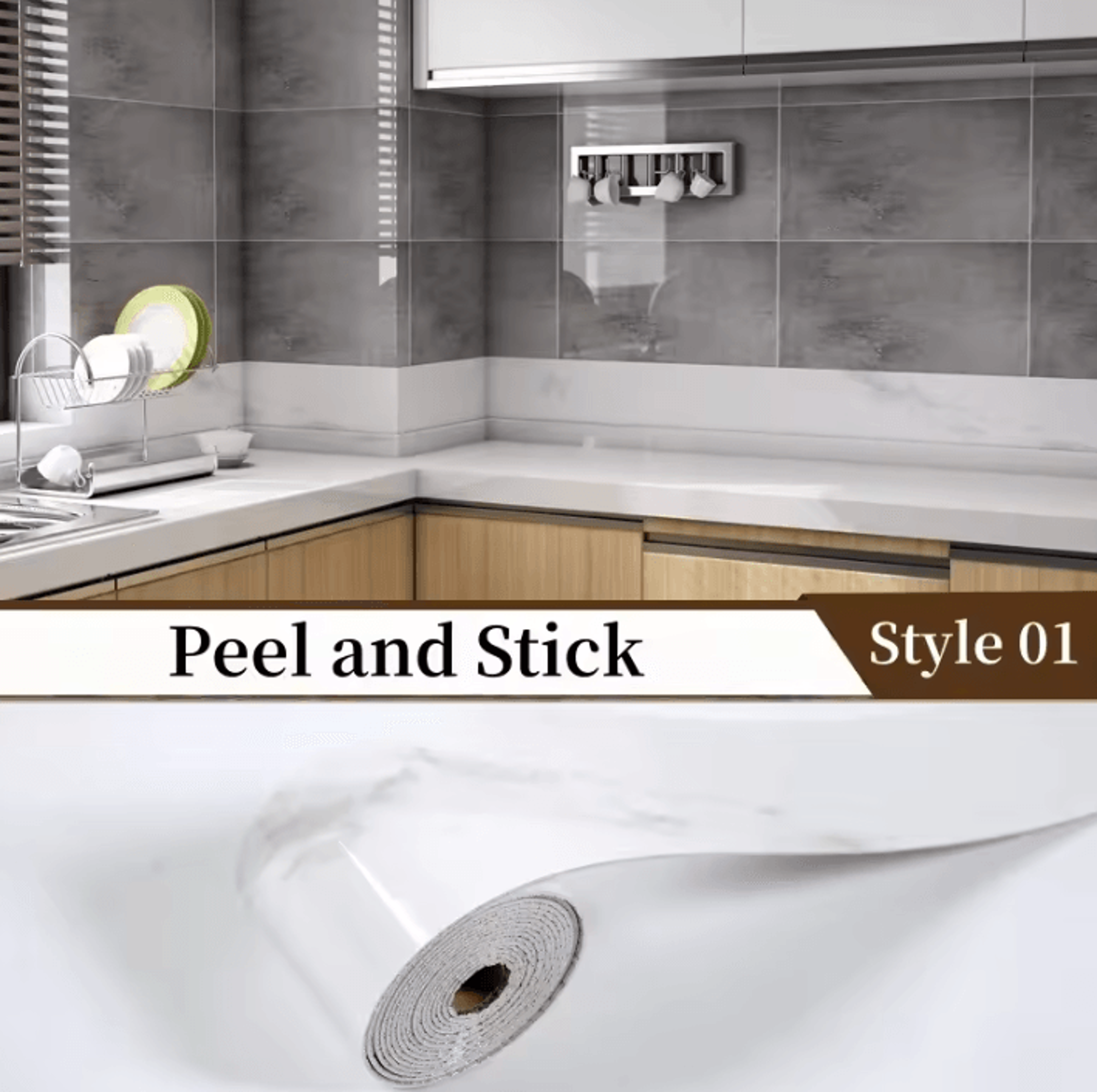 Thickened Marble Peel And Stick Foam Wall Trim 3