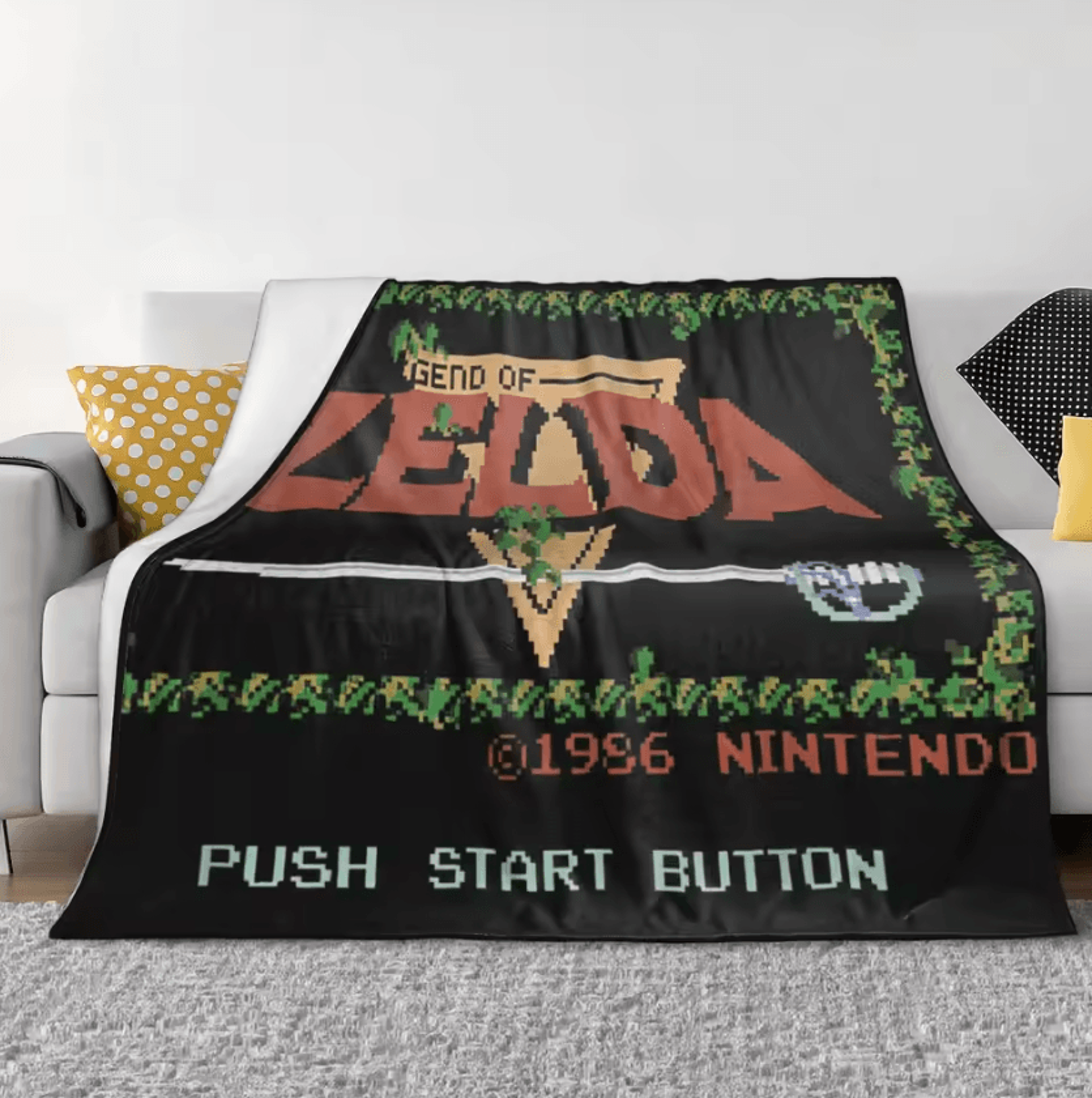 Retro Zelda NES Flannel Throw Blanket For Gaming And Lounging 1
