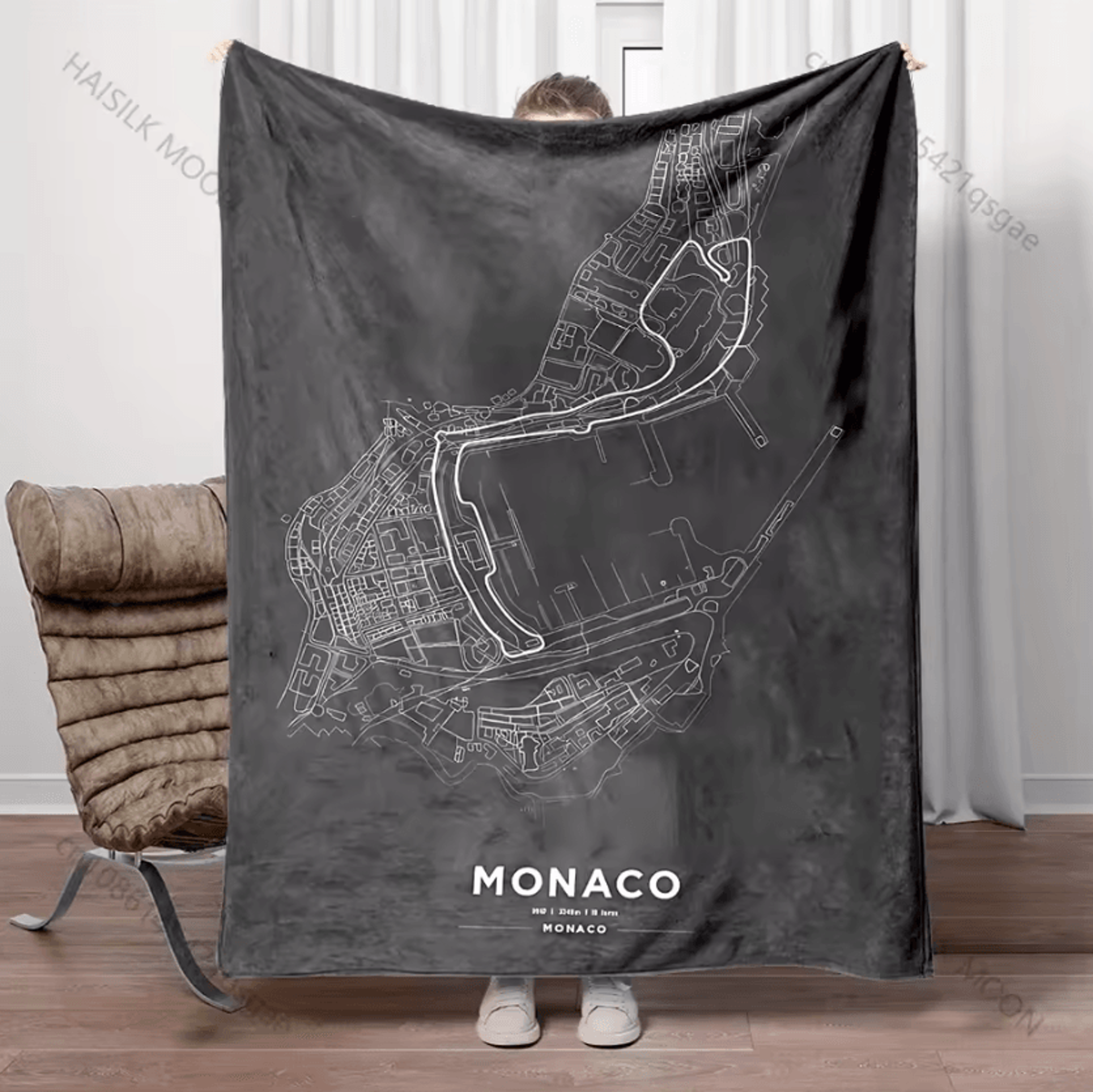 Formula Racing Track Print Throw Blanket 2