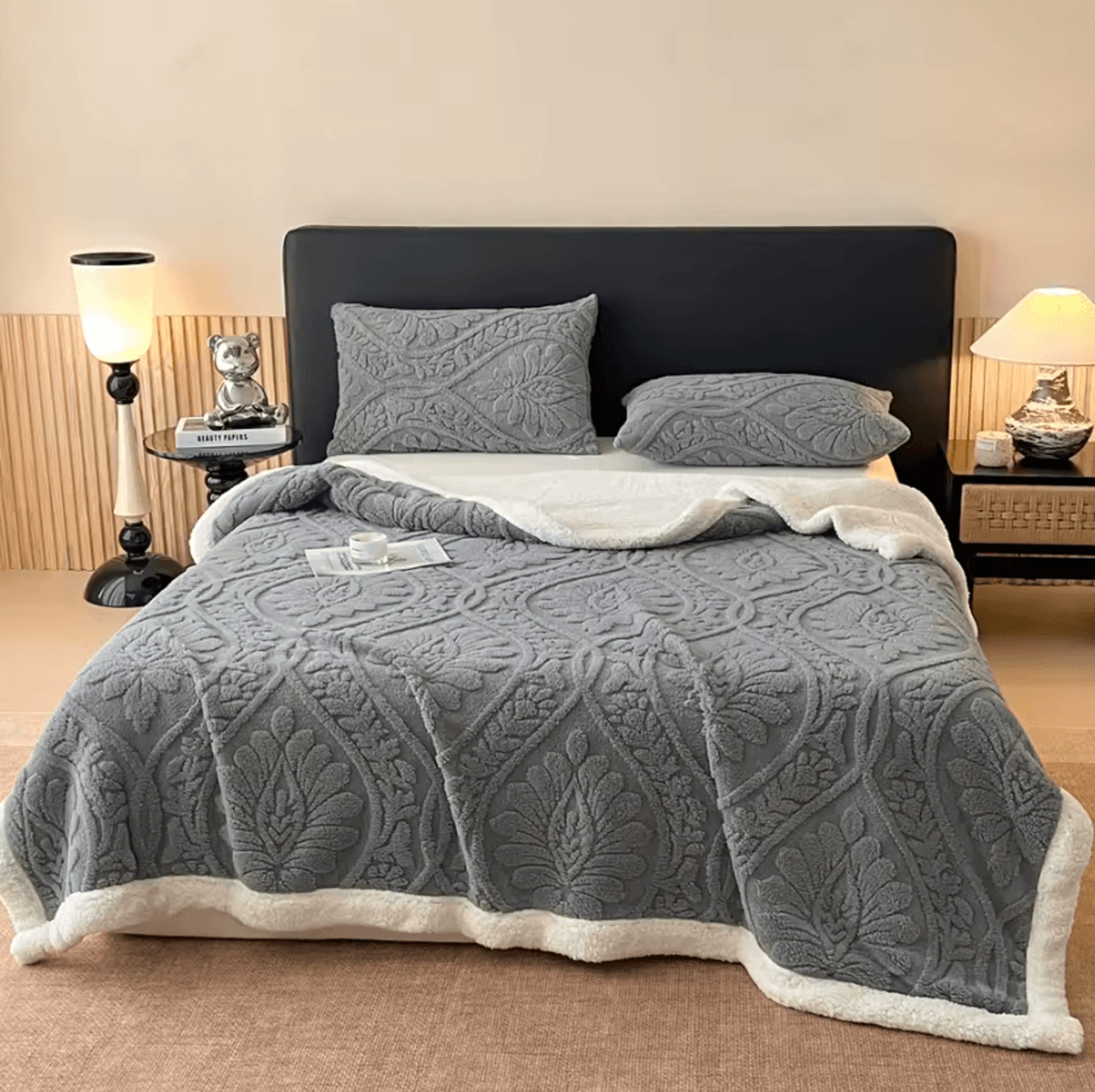 Jacquard Double Layer Plush Winter Blanket 4