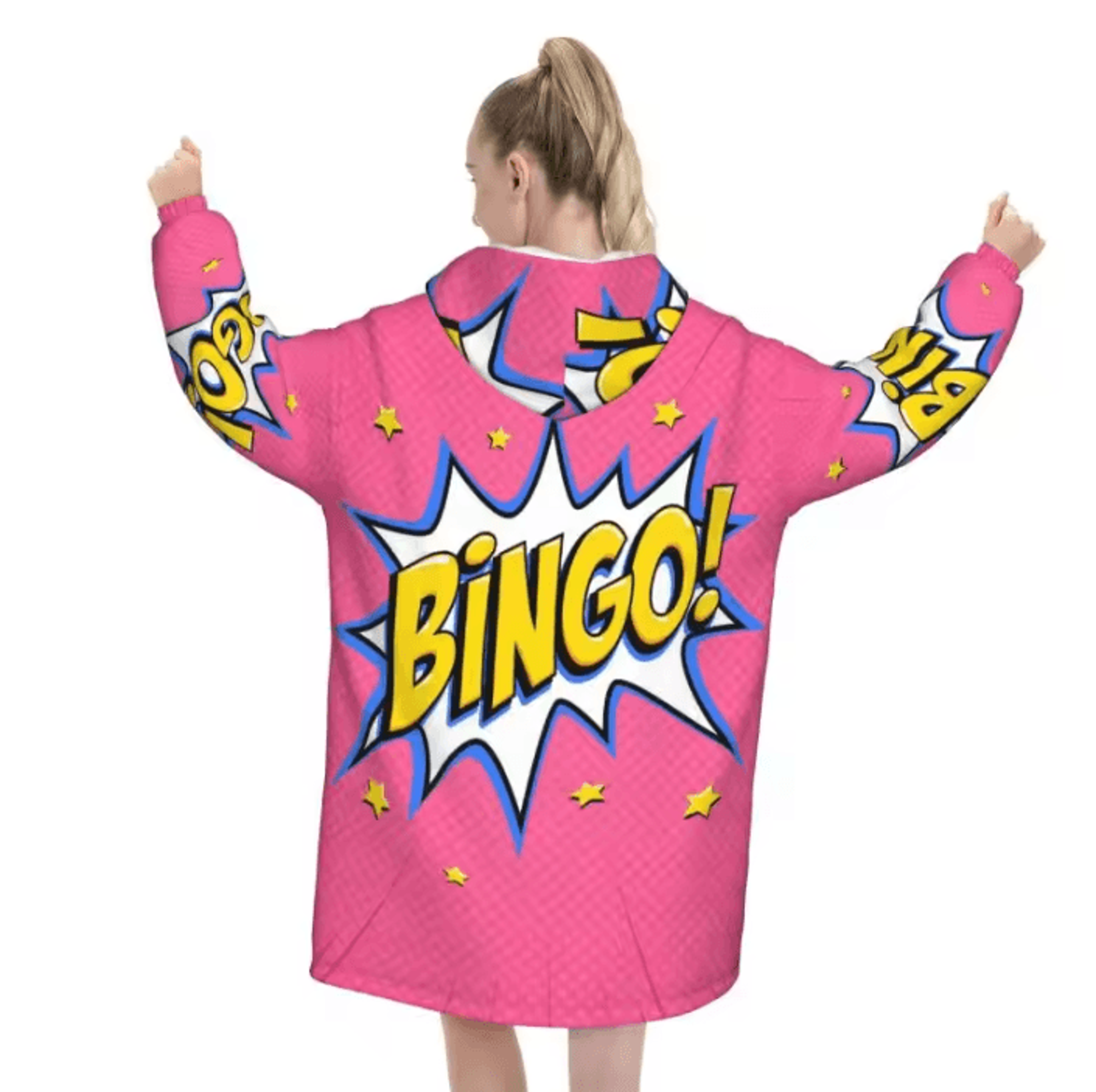 Custom Bingo Game Oversized Wearable Blanket Hoodie 0