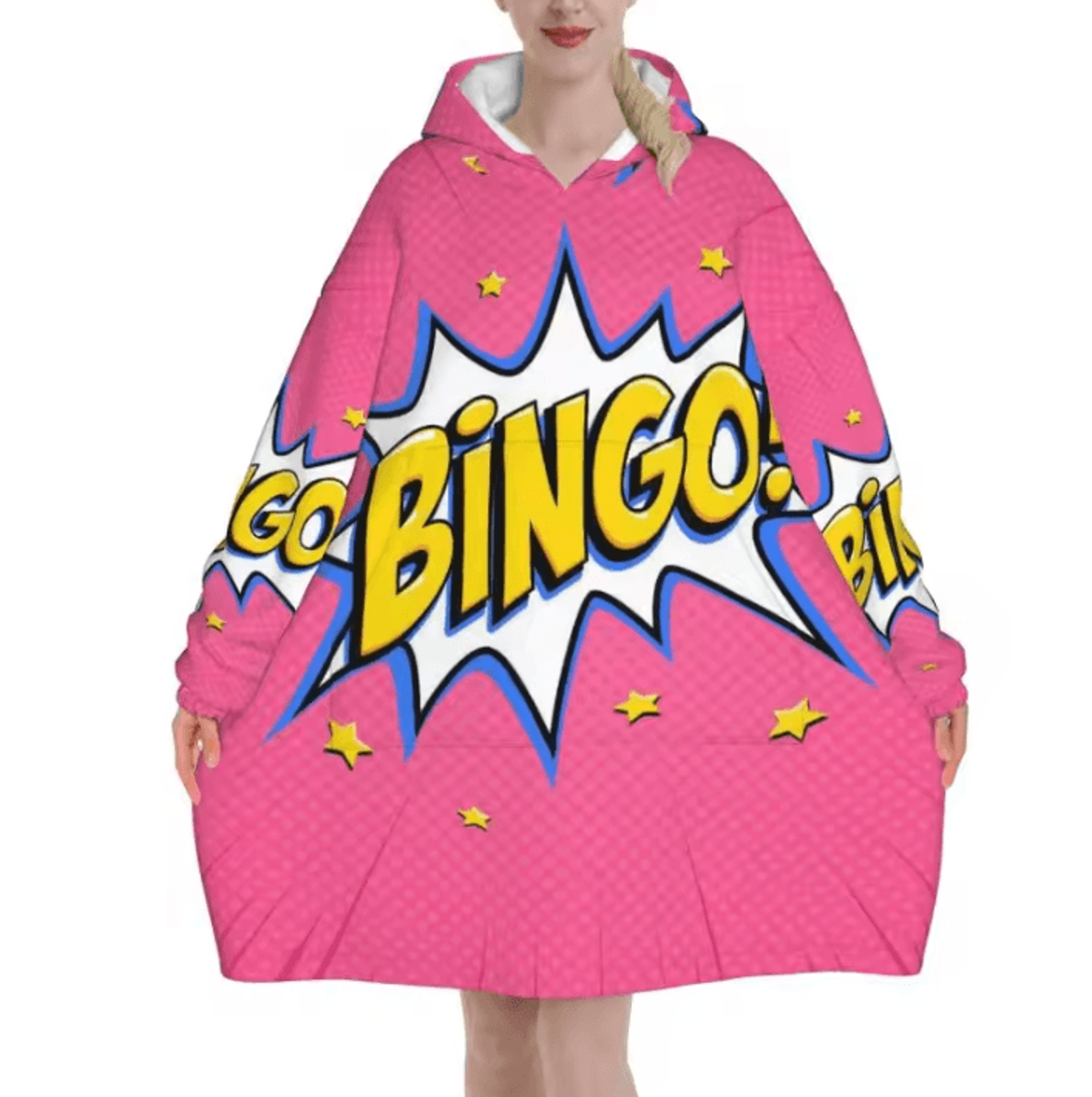 Custom Bingo Game Oversized Wearable Blanket Hoodie 3