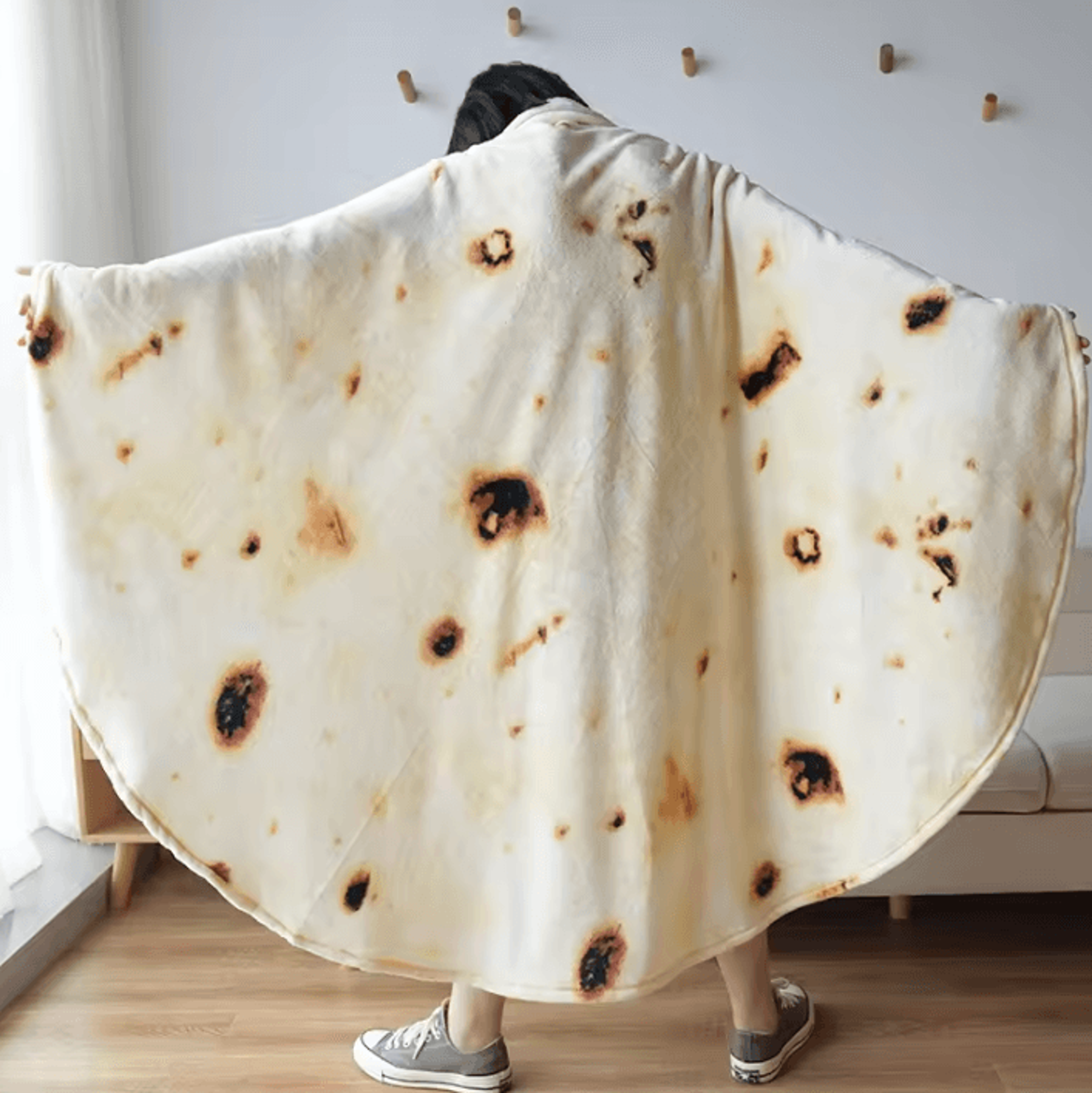 Mexican Tortilla Flannel Fleece Round Throw Blanket 1