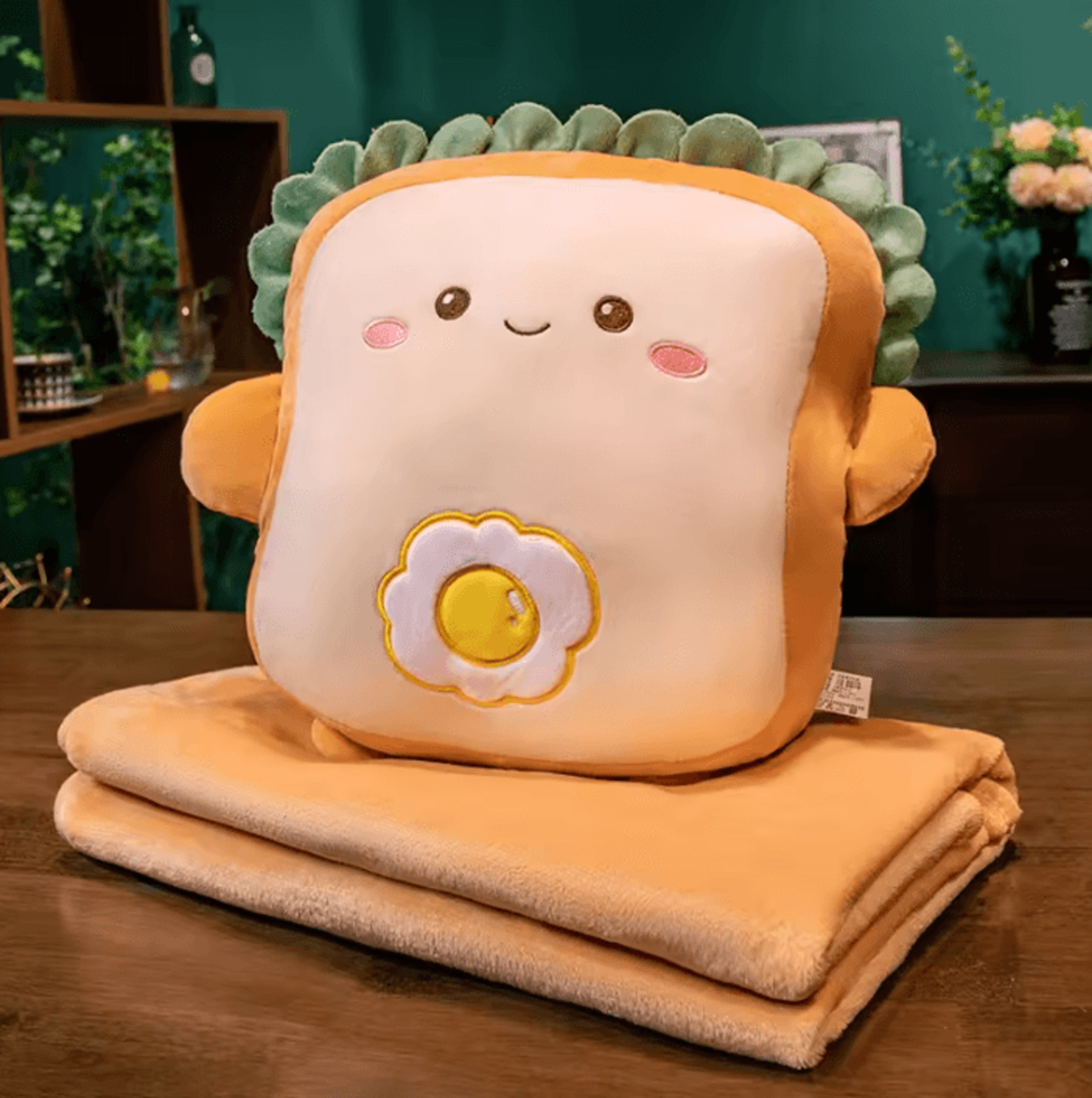 Cute Toast 3 In 1 Pillow Blanket With Hand Warmer 2