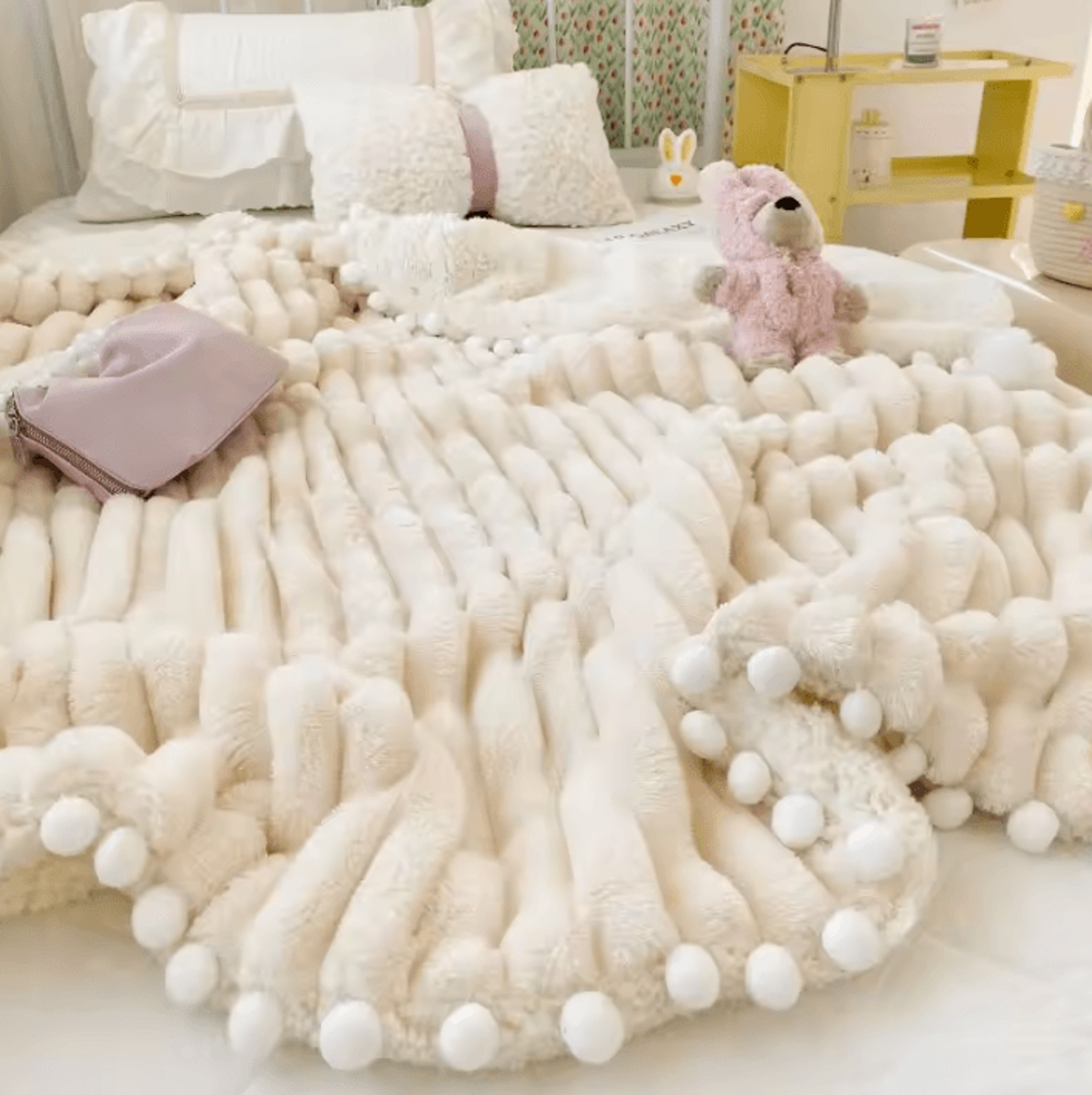 Double Sided Lamb Fleece Throw Blanket 0