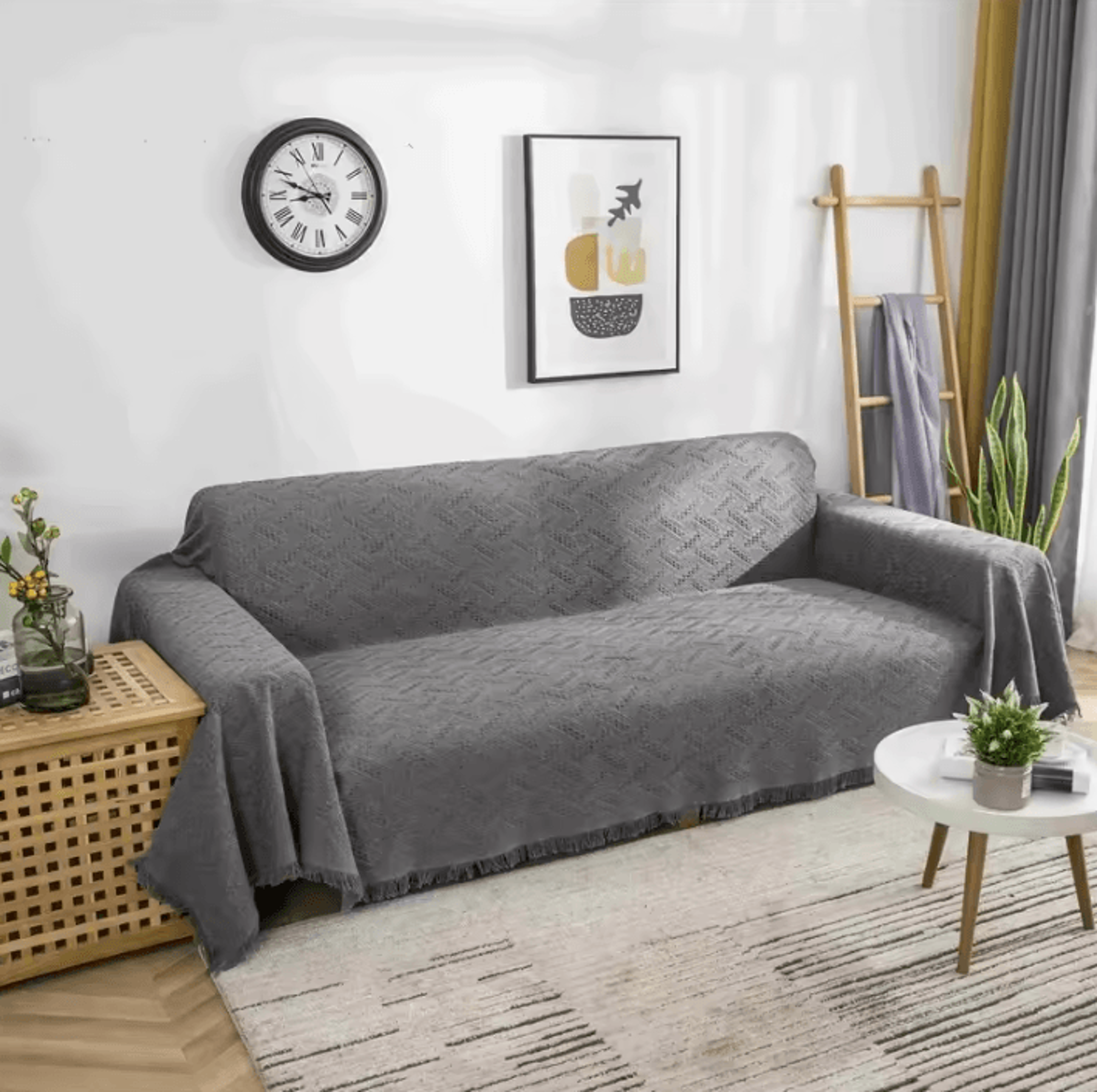 Nordic Cotton Blend Tassel Sofa Throw Blanket 4