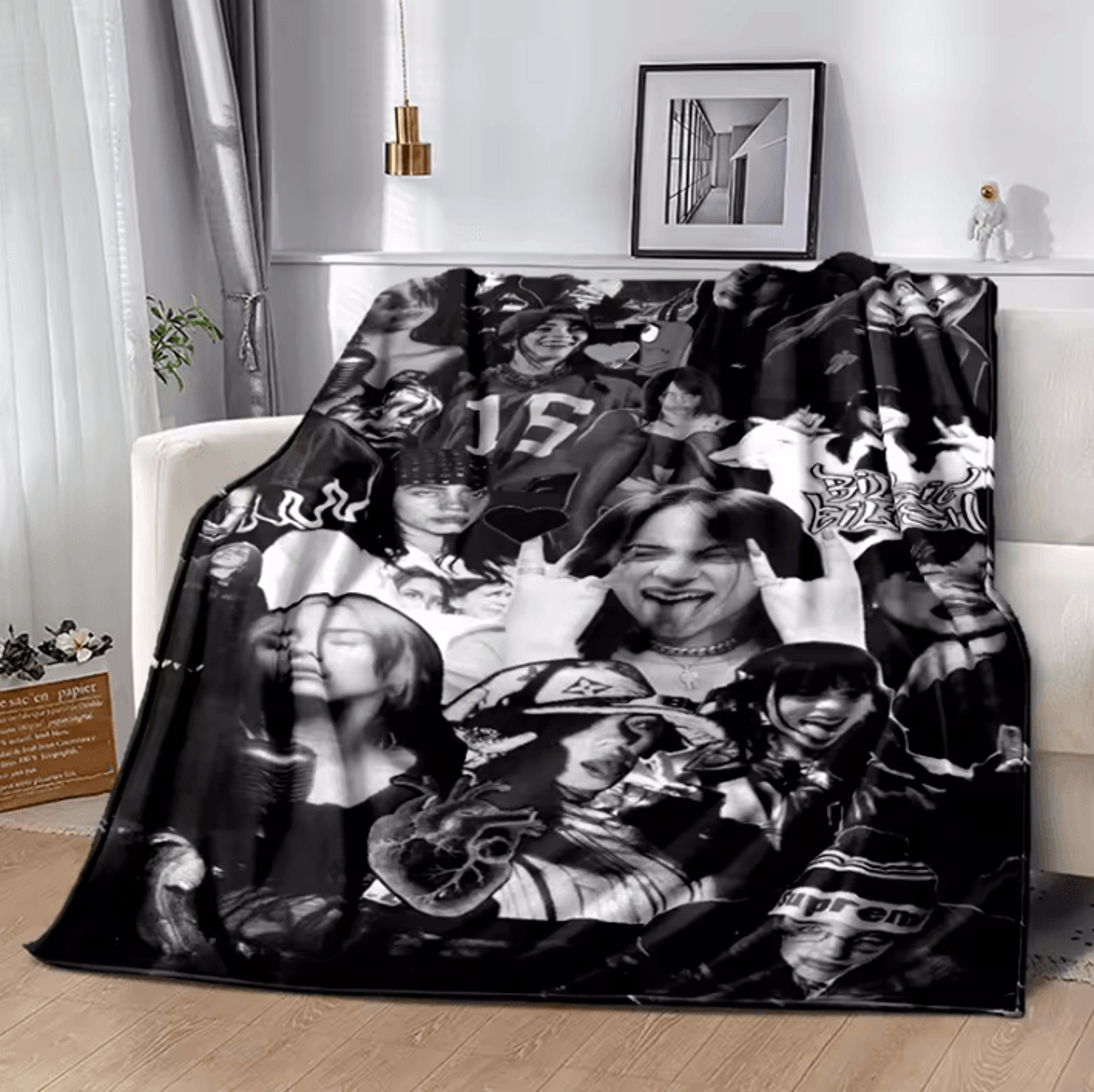 Billie Eilish Flannel Throw Blanket 3