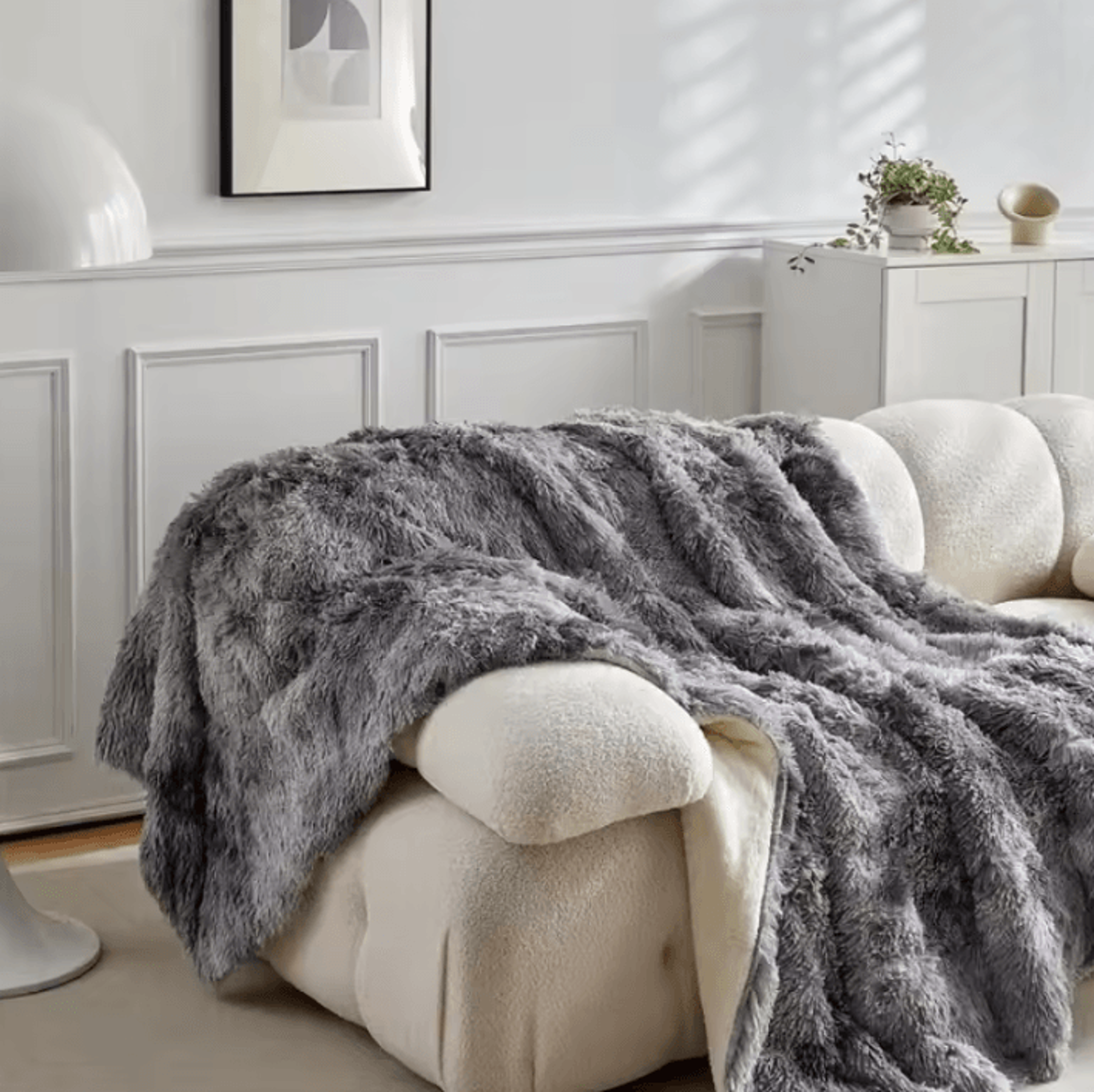 Double Sided Mink And Lamb Fleece Plush Throw Blanket 2