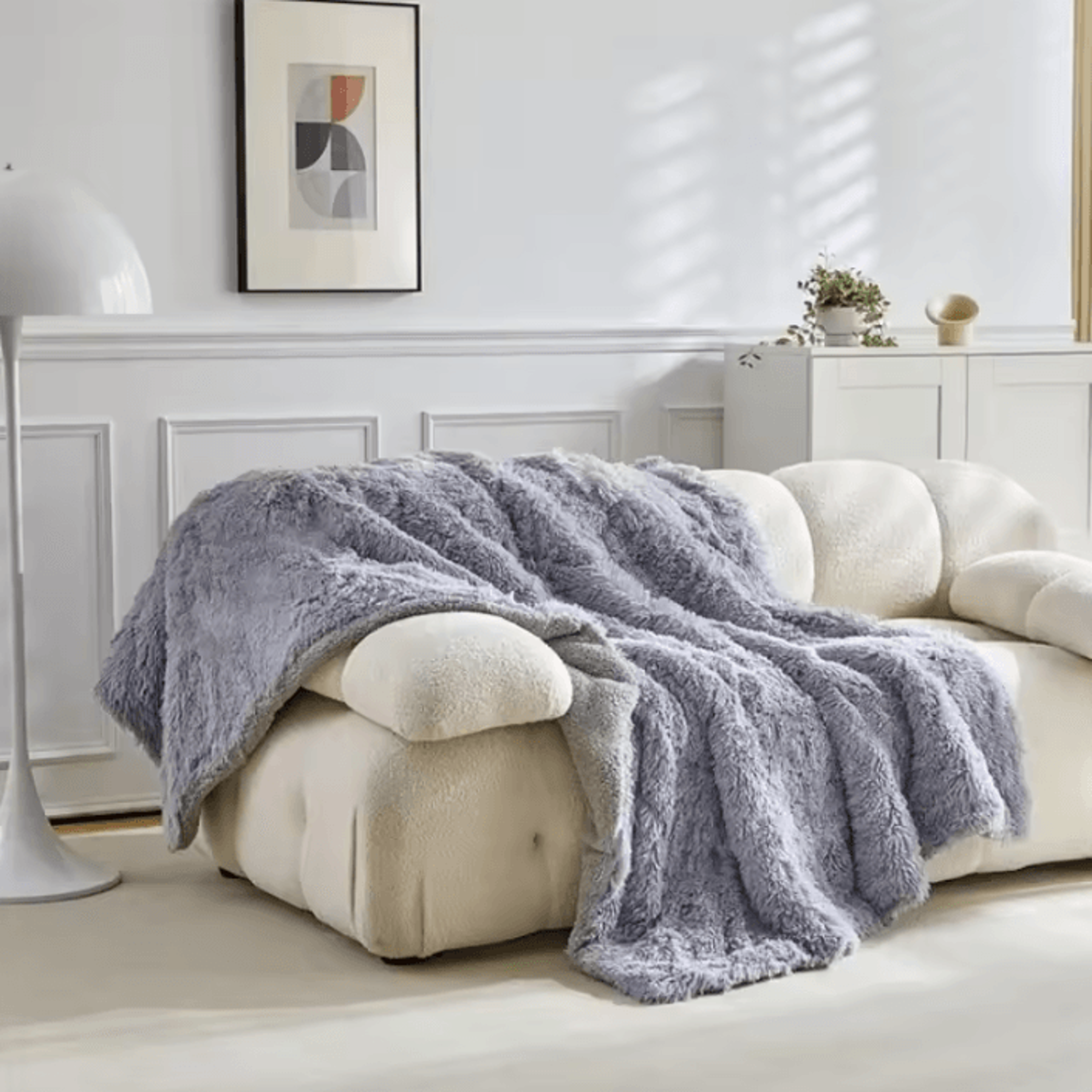 Double Sided Mink And Lamb Fleece Plush Throw Blanket 1