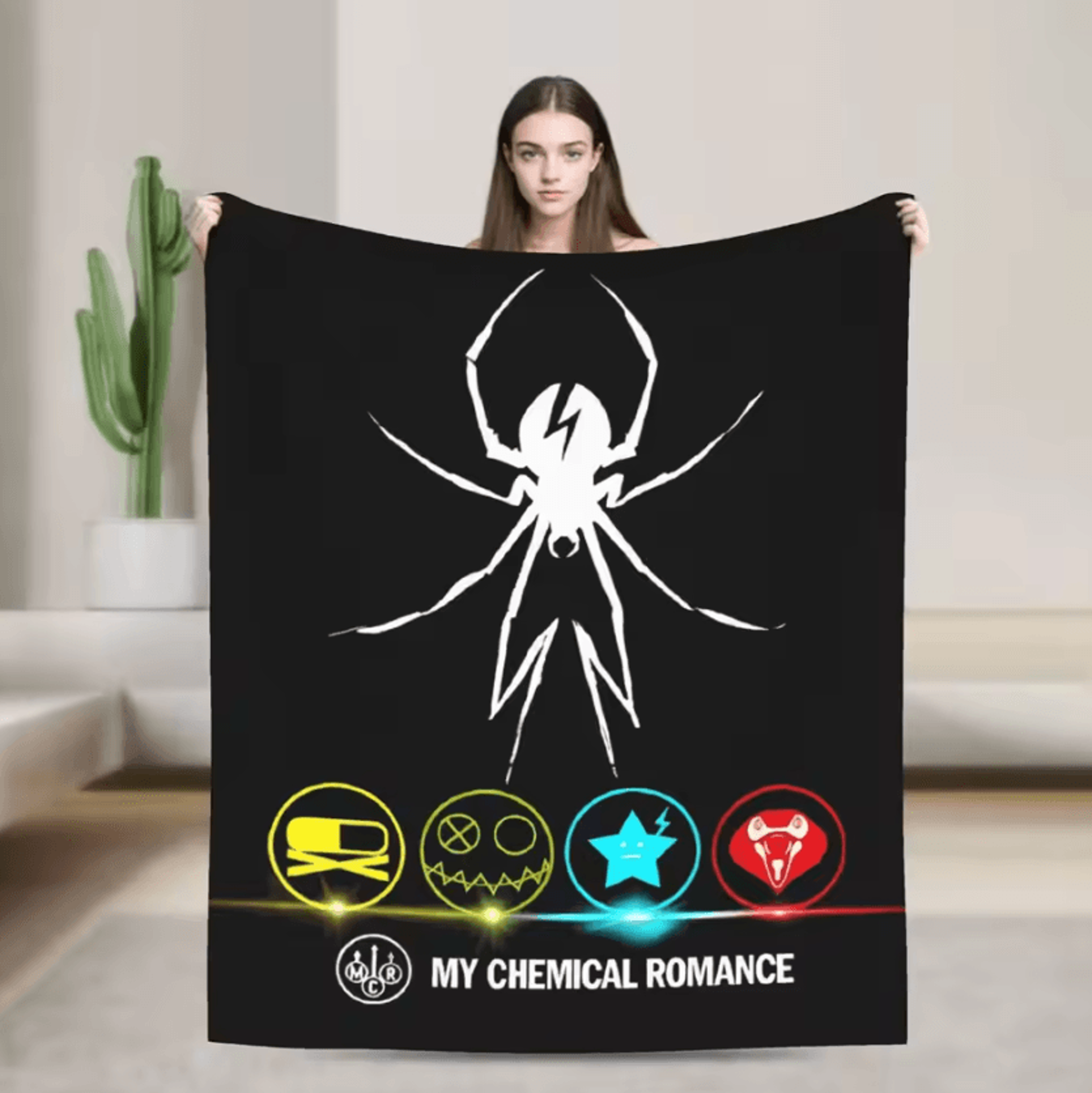 My Chemical Romance Rock Band Flannel Throw Blanket 5