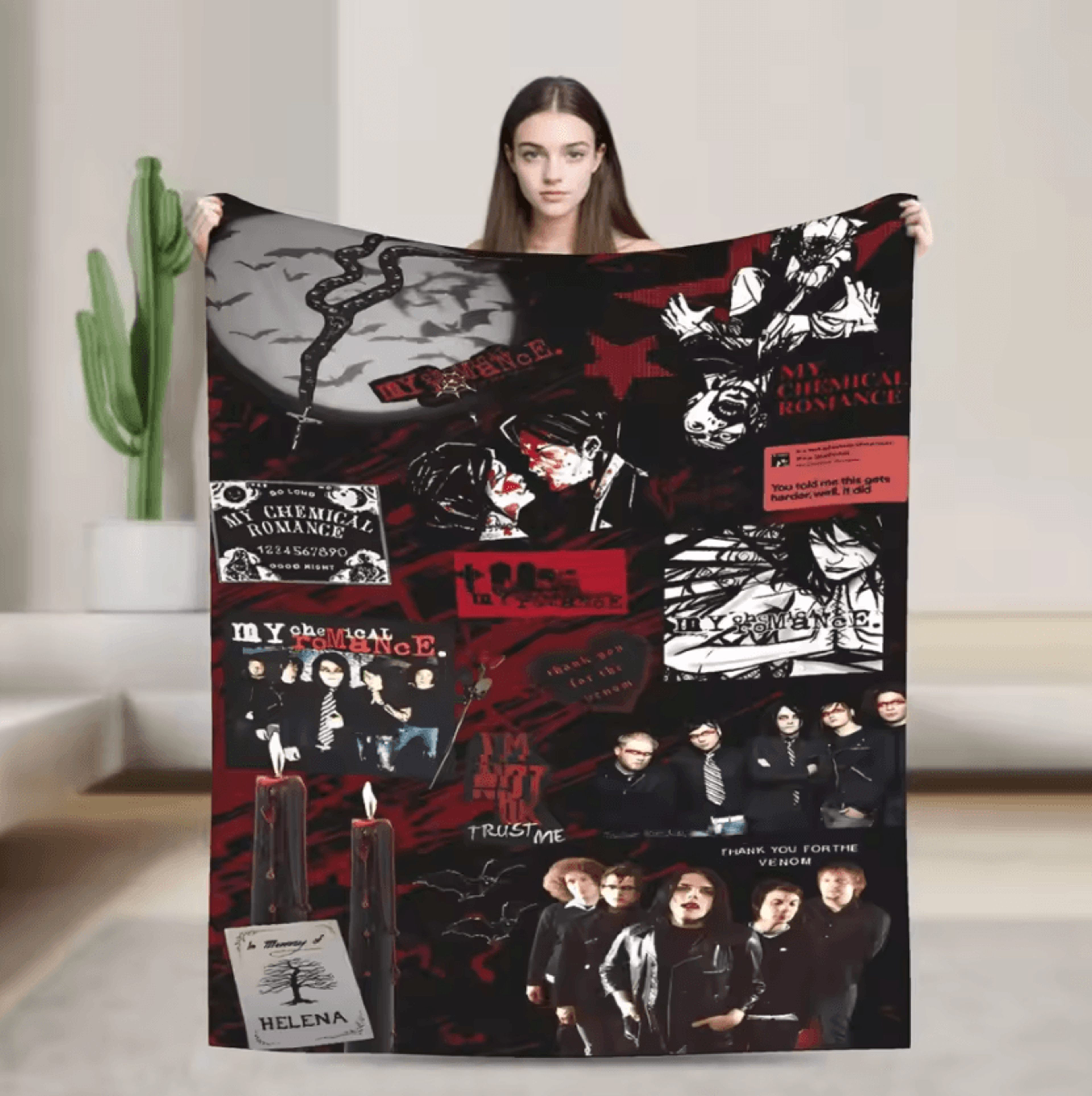 My Chemical Romance Rock Band Flannel Throw Blanket 8