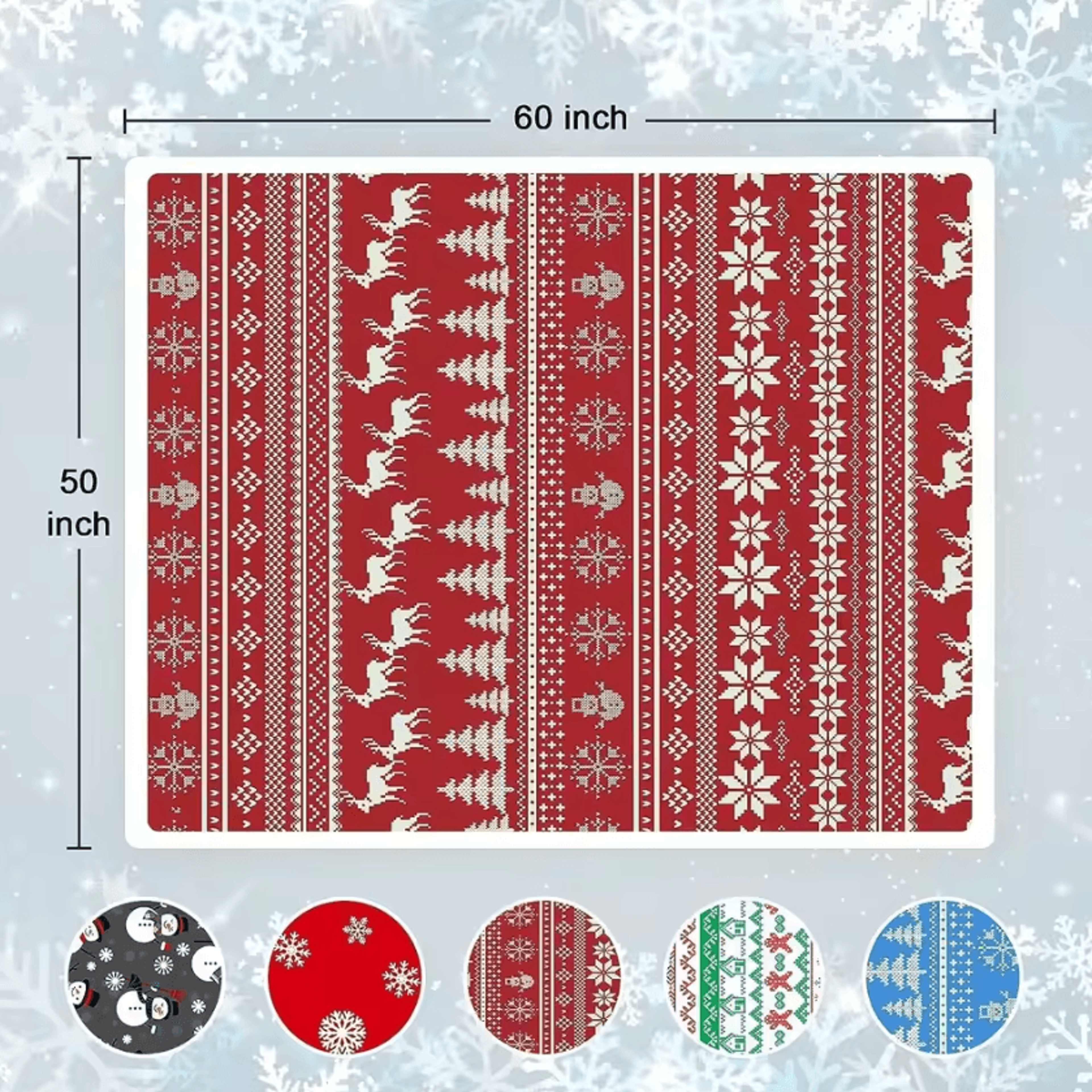 Red Sherpa Christmas Flannel Throw Blanket 4