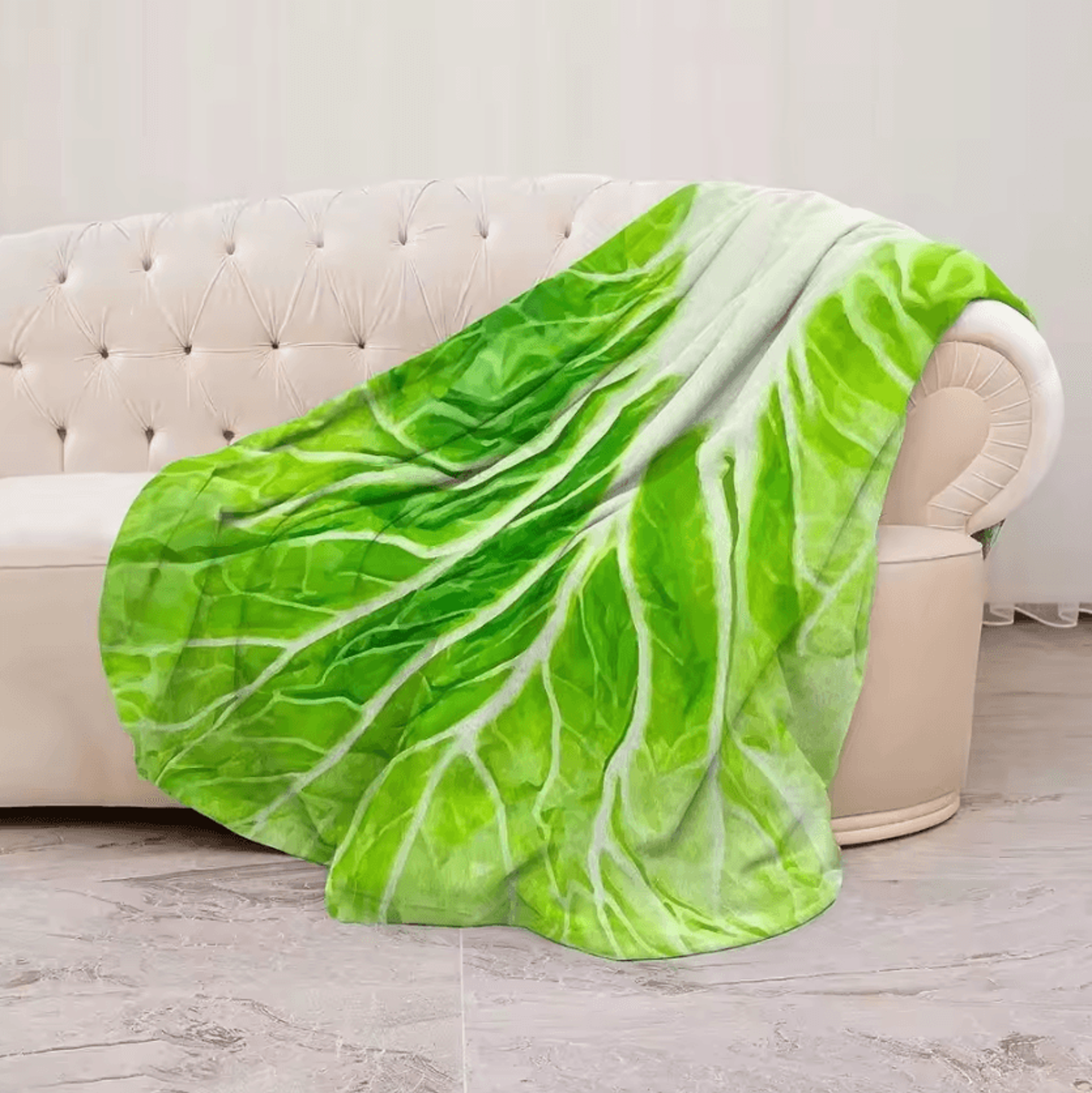 Funny Cabbage Flannel Throw Blanket 4