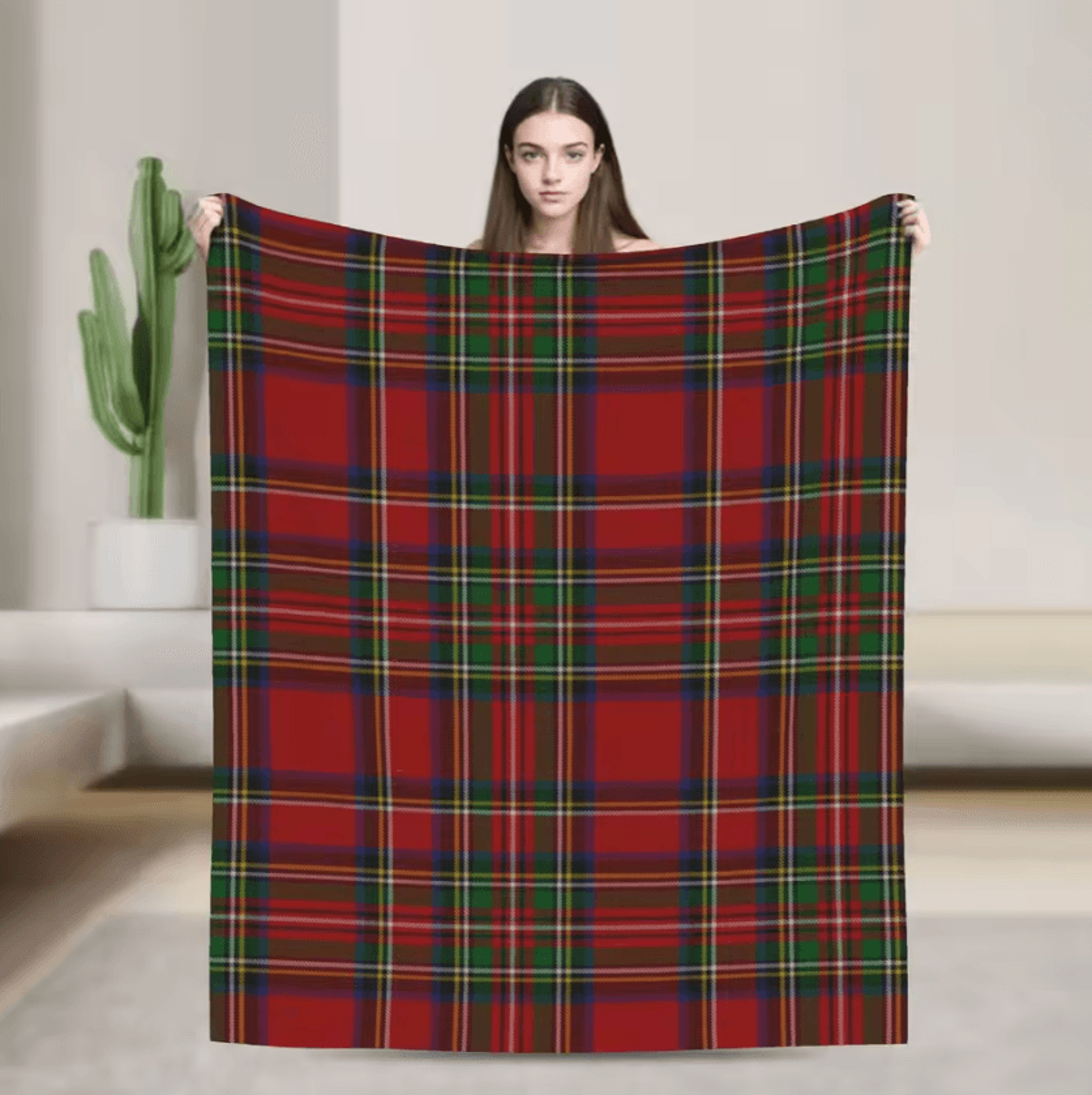 Royal Stewart Tartan Plaid Soft Fleece Throw Blanket 2