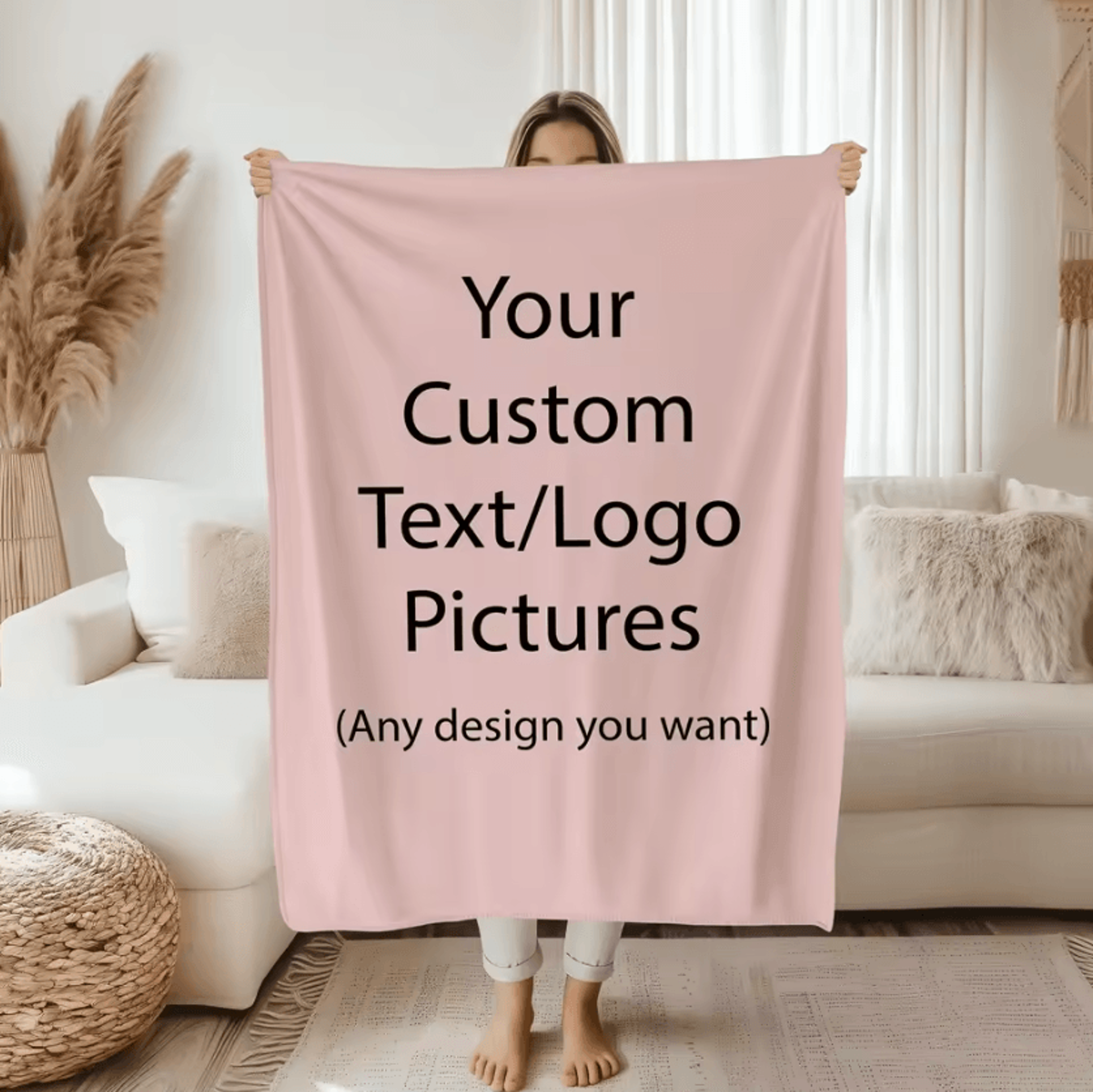 Personalized Photo And Text Flannel Throw Blanket 3