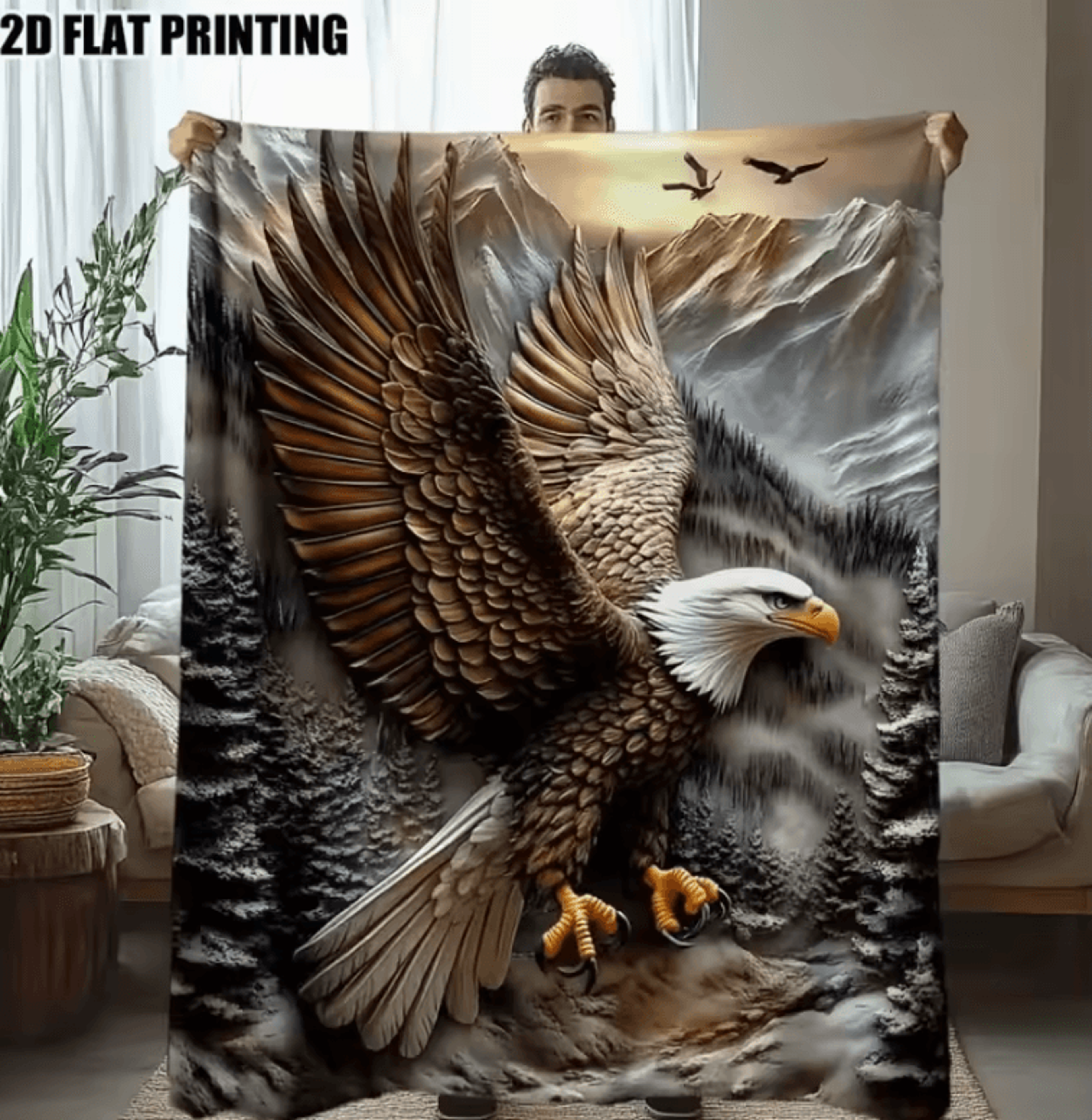 Tropical Jungle Birds Soft Flannel Throw Blanket 2