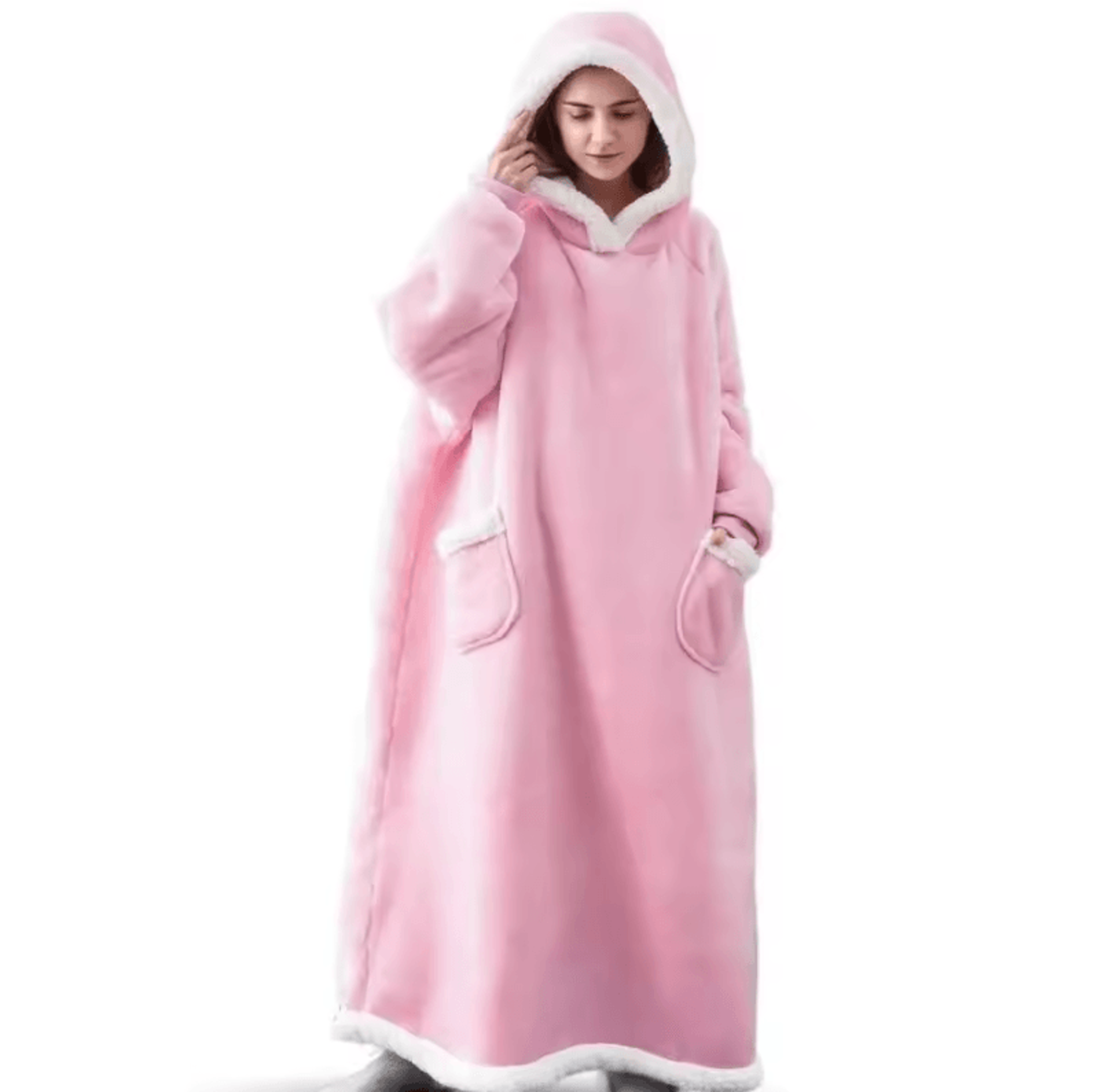 Oversized Fleece Hoodie Wearable Blanket 4
