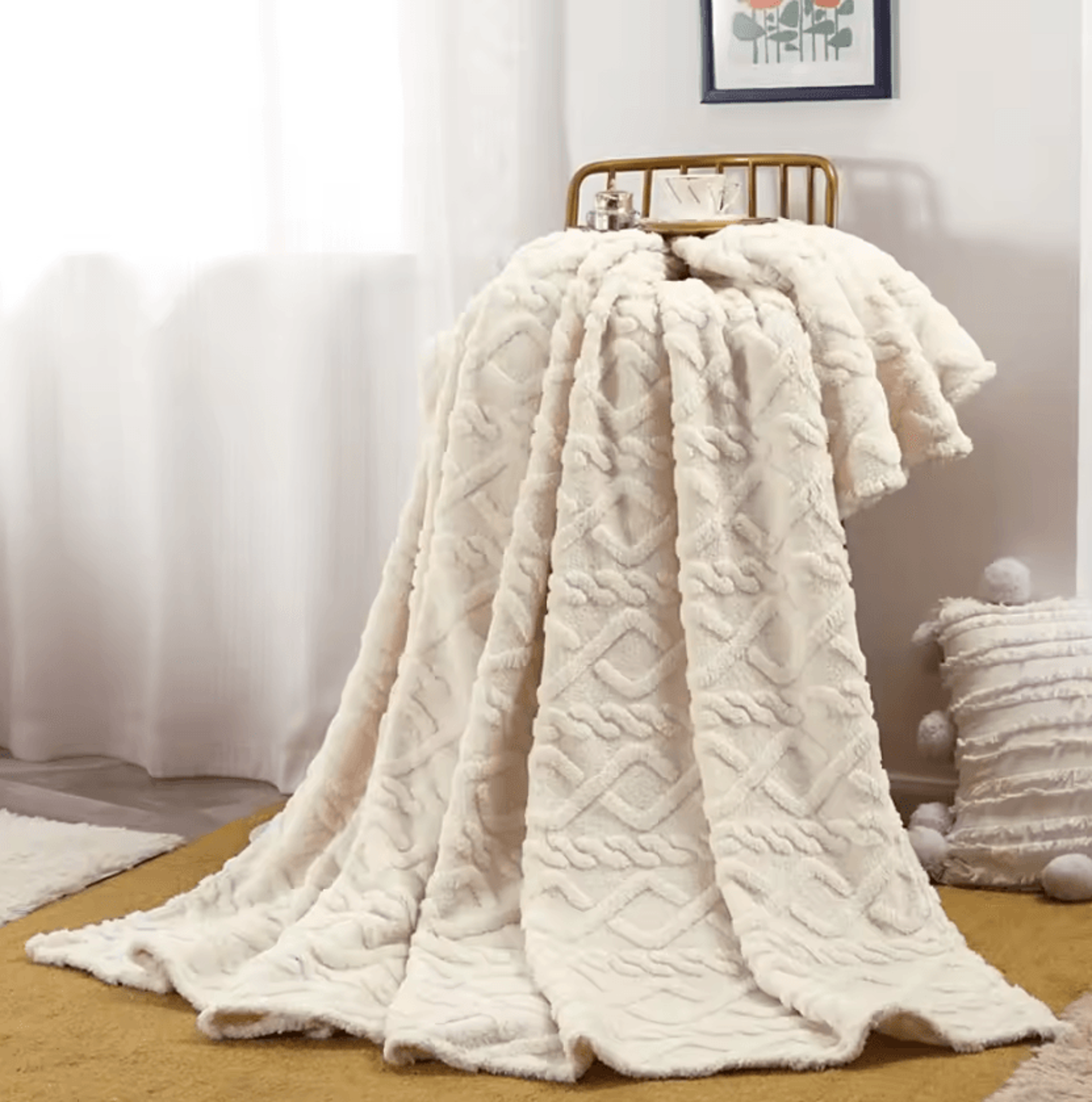 Embossed Plush Flannel Throw Blanket 5