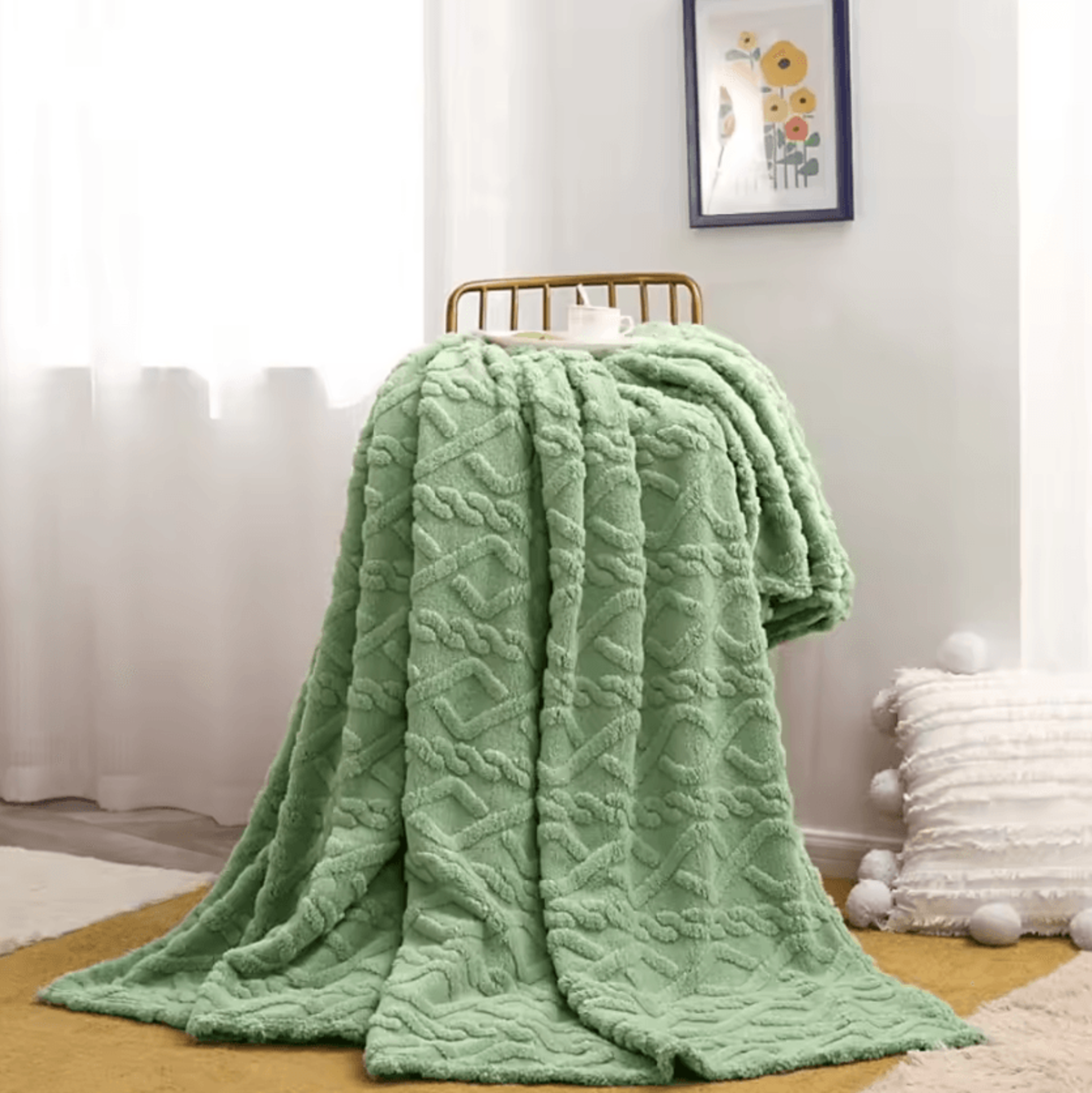 Embossed Plush Flannel Throw Blanket 2