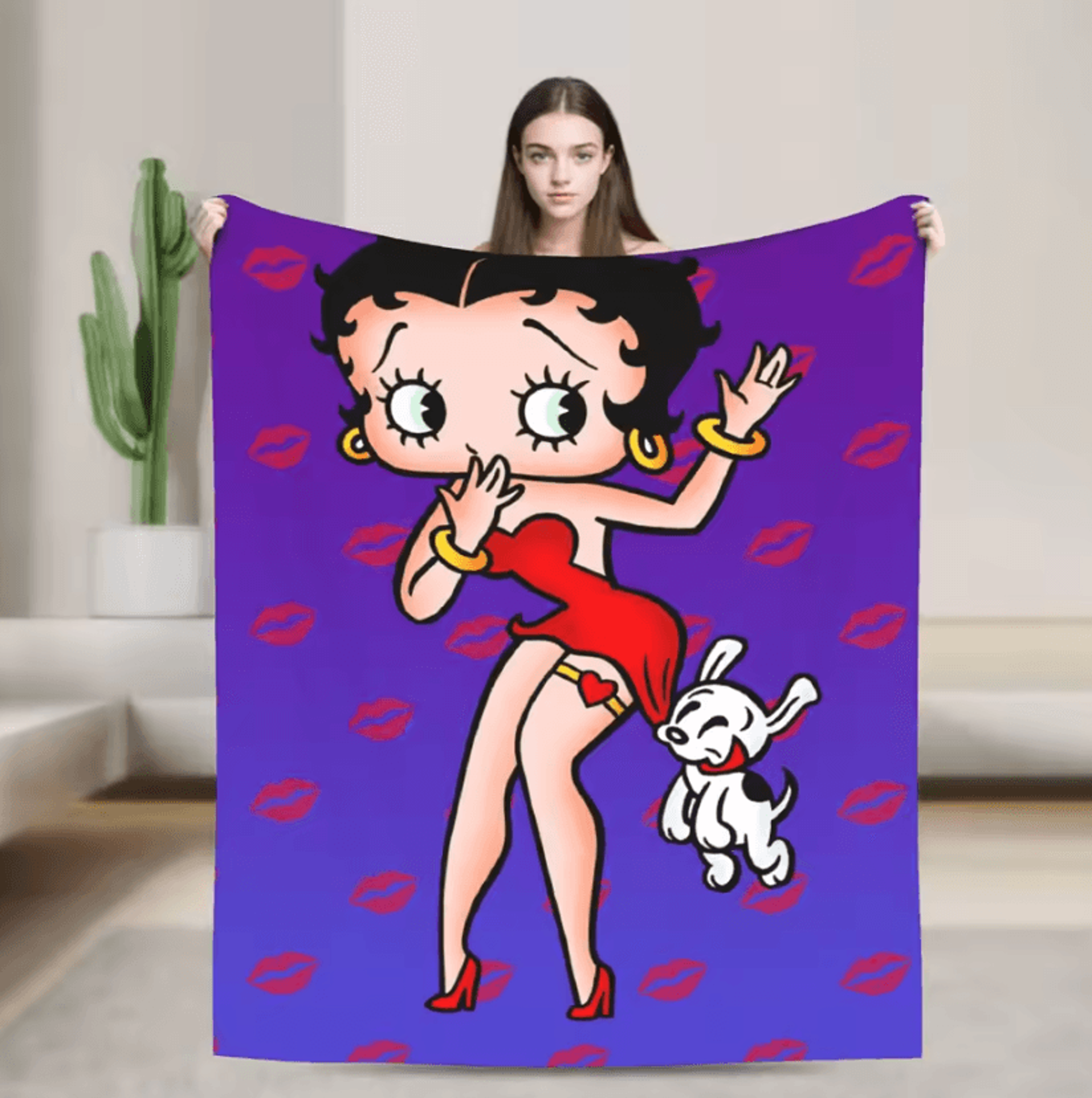 Betty Boop Soft Plush Flannel Throw Blanket 4