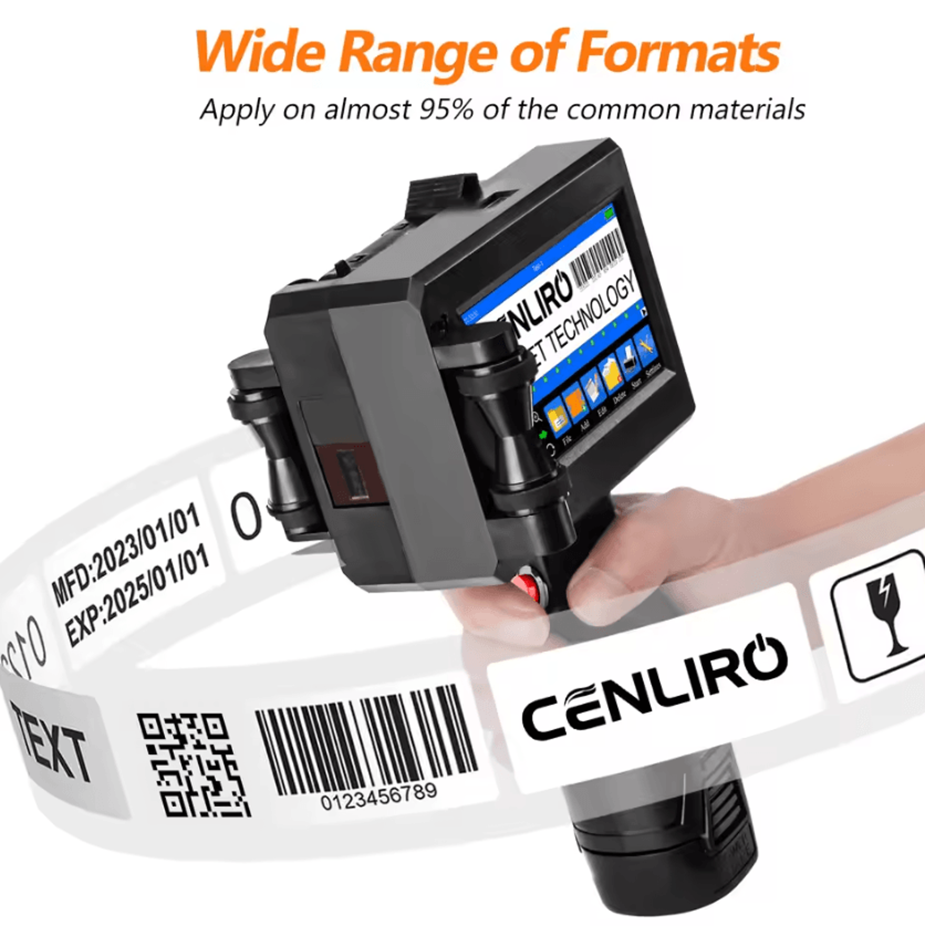 Cenliro CL20B 254mm Handheld Inkjet Printer Portable Batch Date And QR Code Coding Machine 0