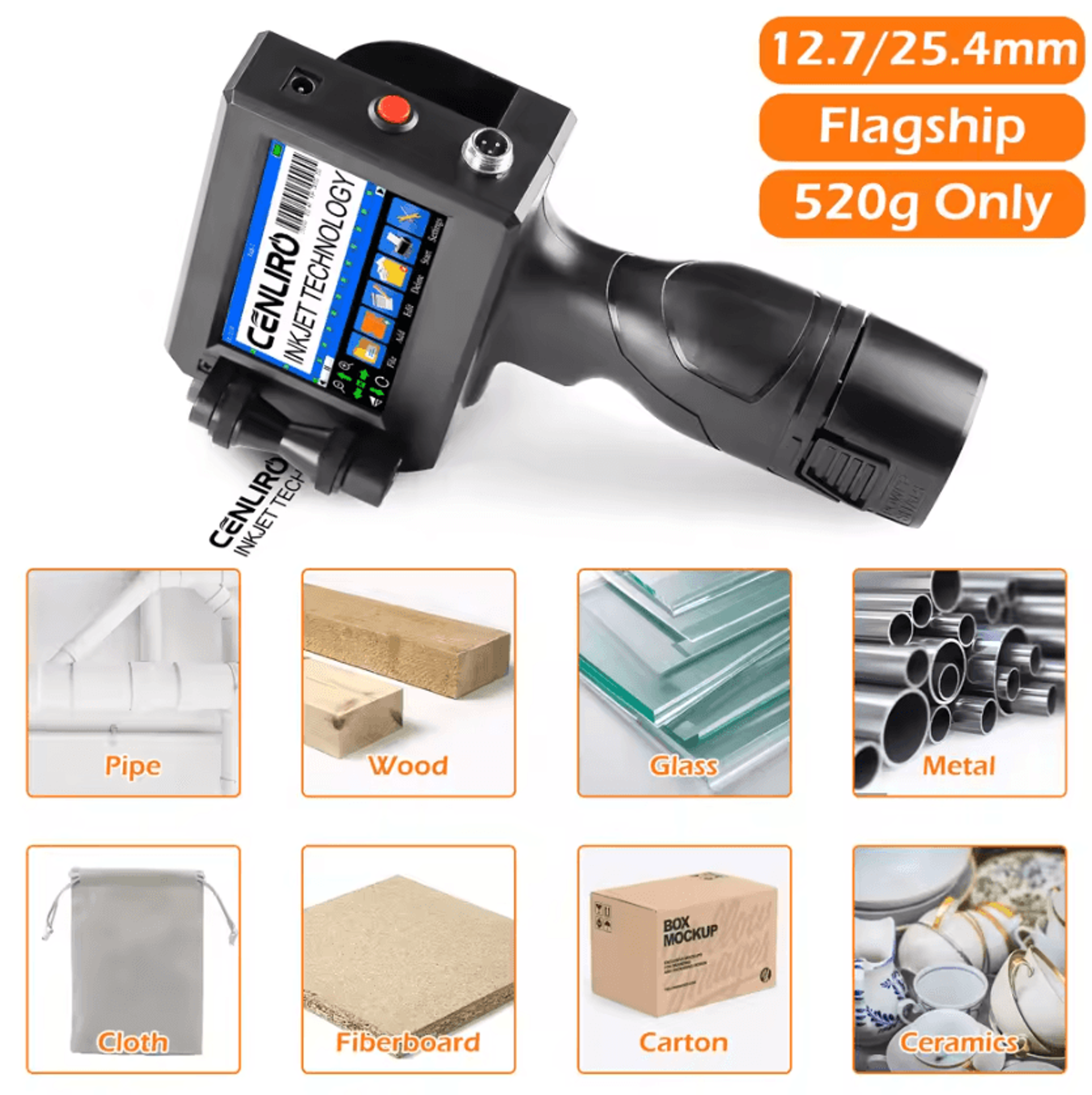 Cenliro CL20B 254mm Handheld Inkjet Printer Portable Batch Date And QR Code Coding Machine 1