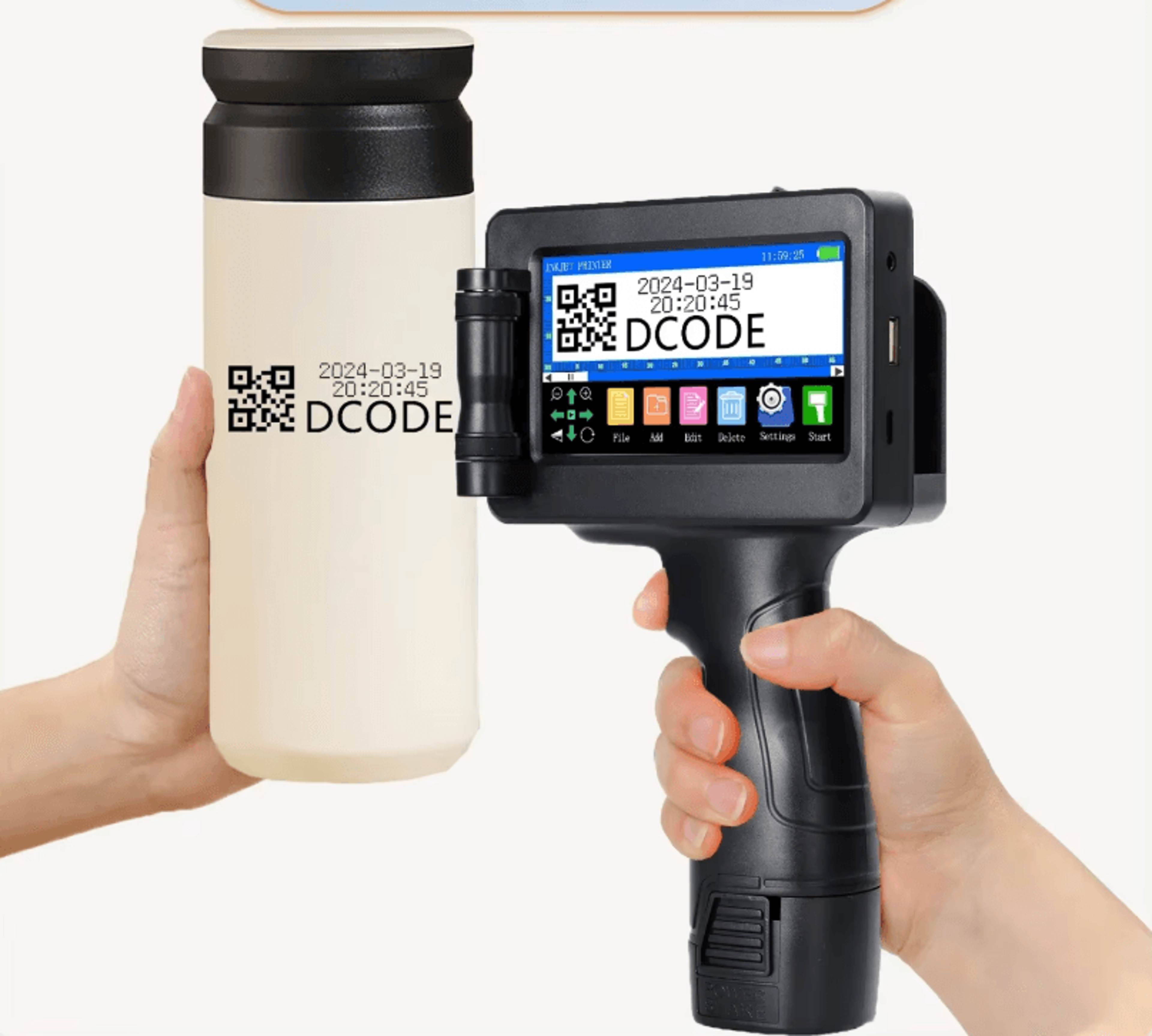 DCODE 1755PLUS 127mm Portable Handheld Inkjet Printer For Batch Date Barcode And Logo Coding 0