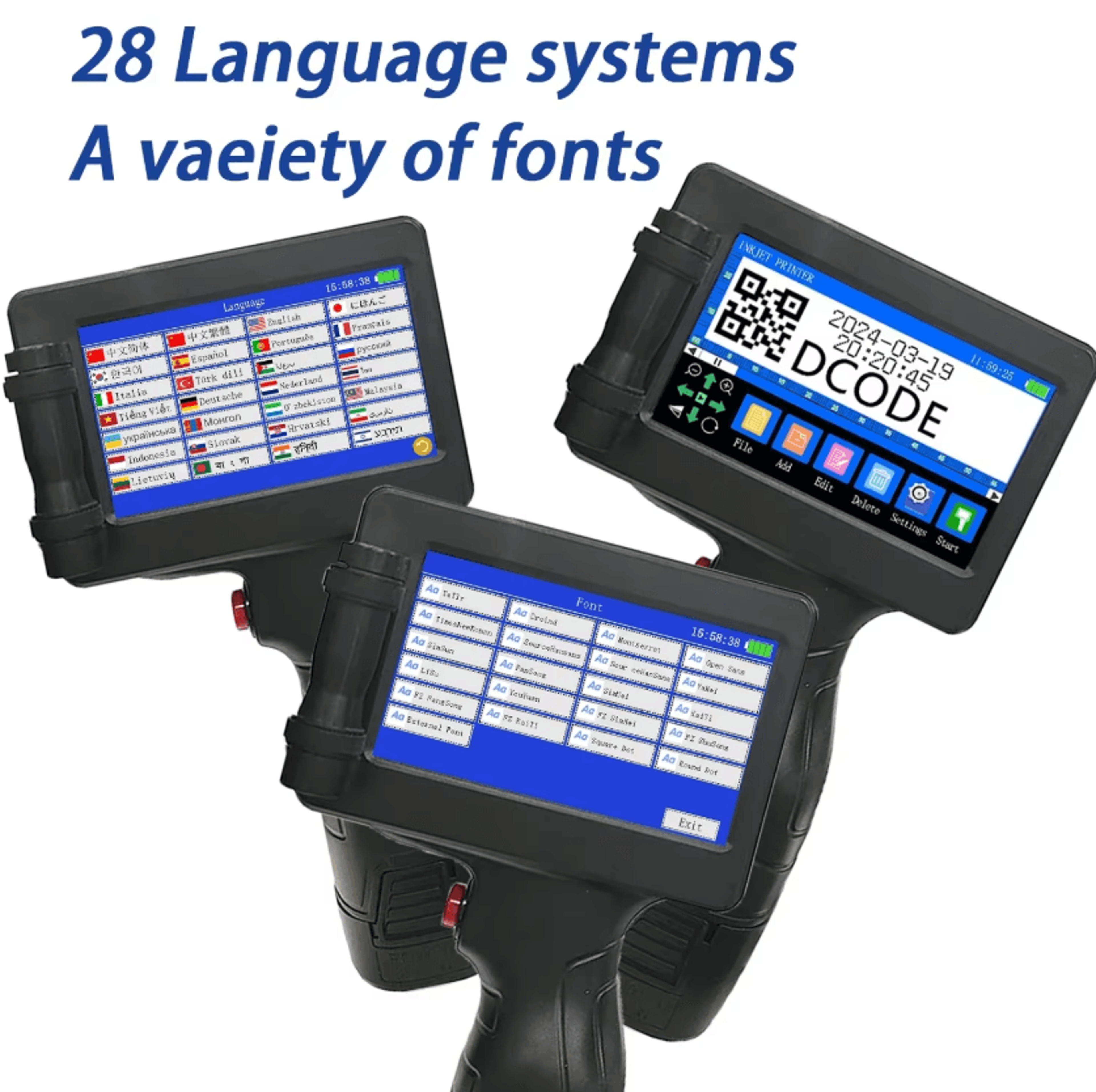 DCODE 1755PLUS 127mm Portable Handheld Inkjet Printer For Batch Date Barcode And Logo Coding 2
