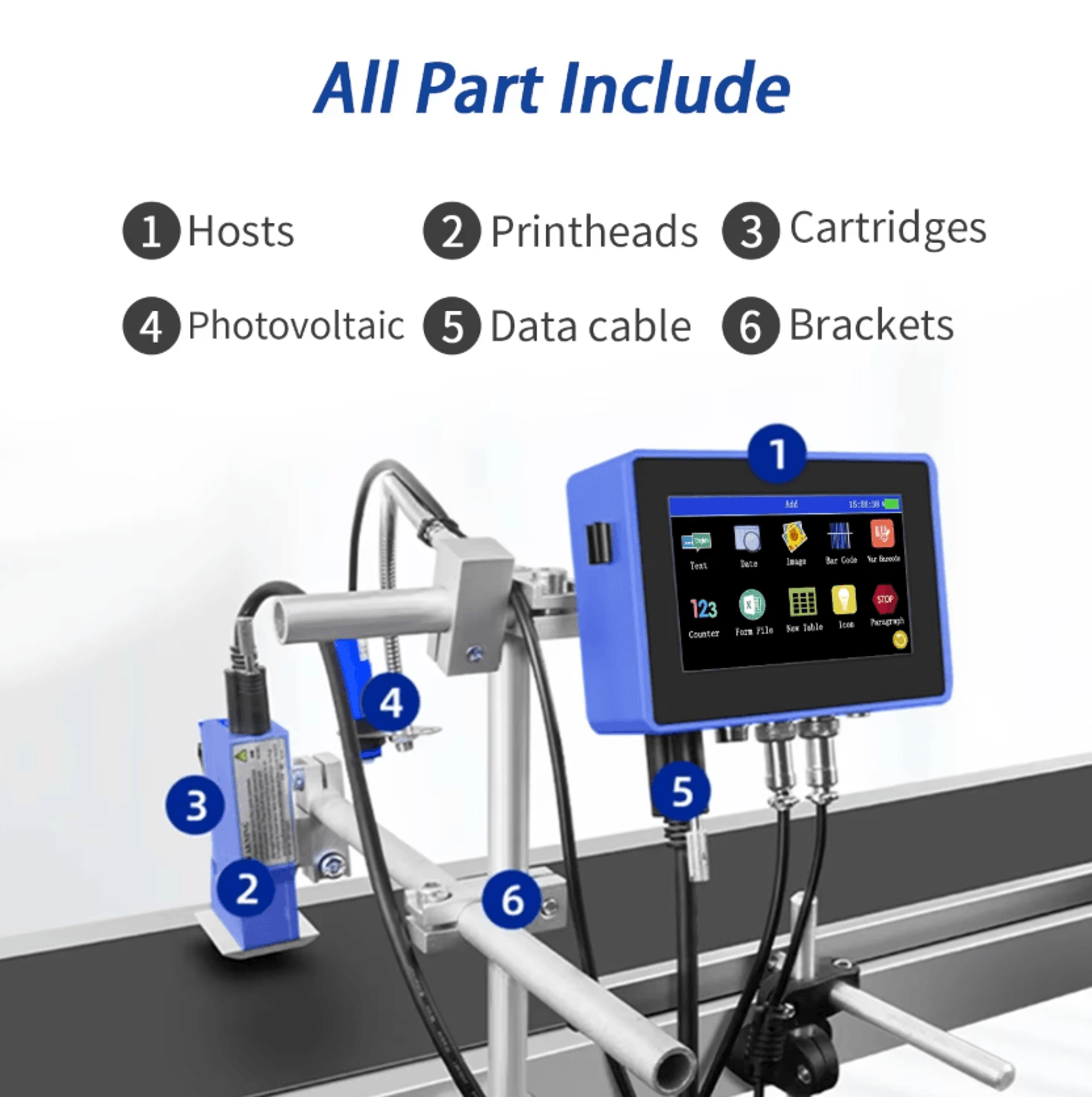 DCODE 130PLUS Industrial Online Inkjet Printer 127mm 254mm QR Barcode And Batch Coding Machine 4