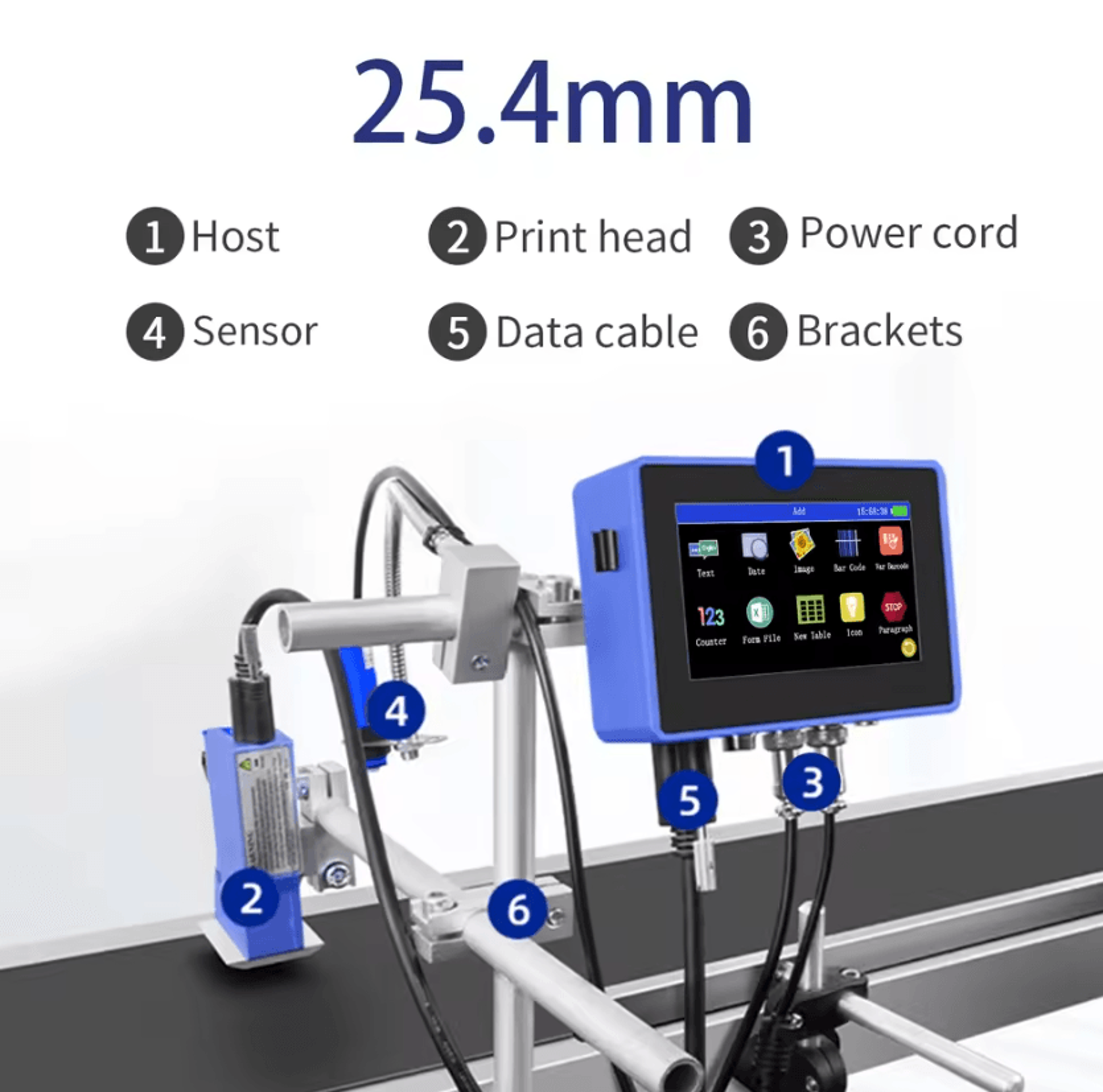 DCODE 130PLUS Industrial Online Inkjet Printer 127mm 254mm QR Barcode And Batch Coding Machine 8
