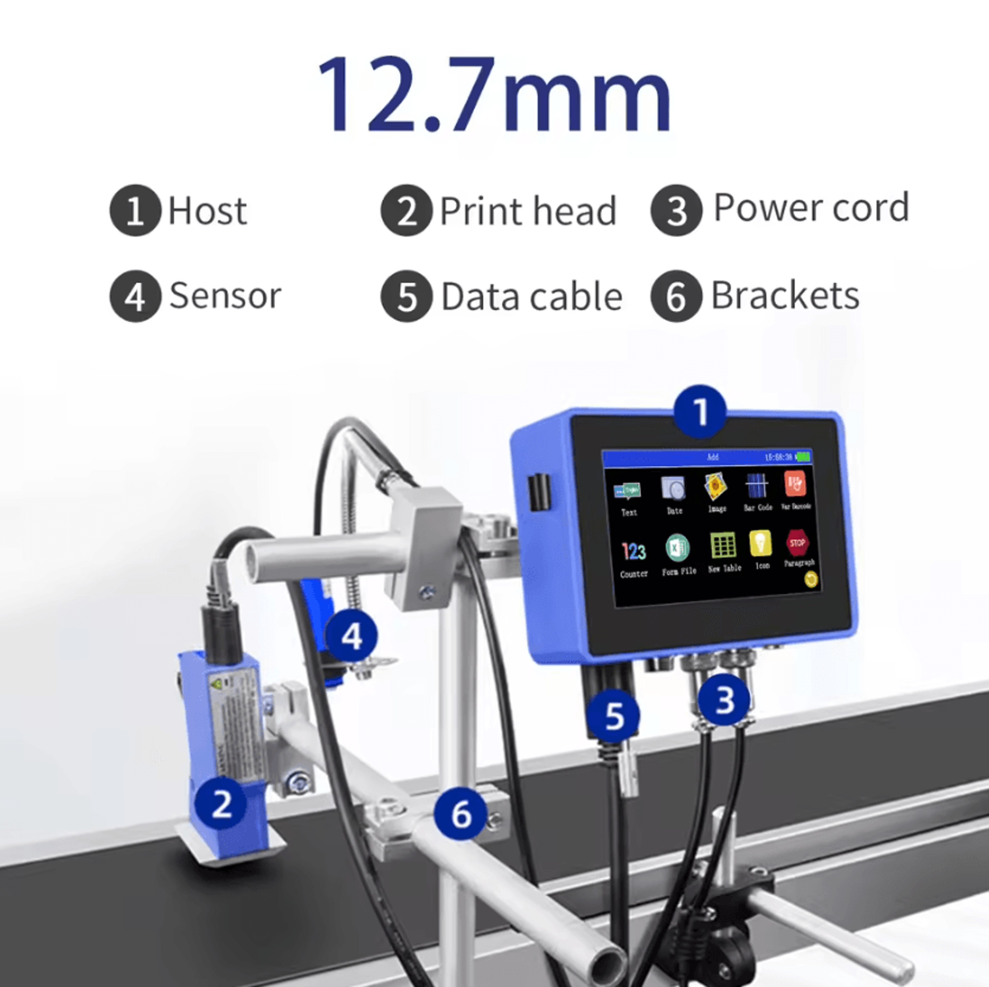 DCODE 130PLUS Industrial Online Inkjet Printer 127mm 254mm QR Barcode And Batch Coding Machine 5