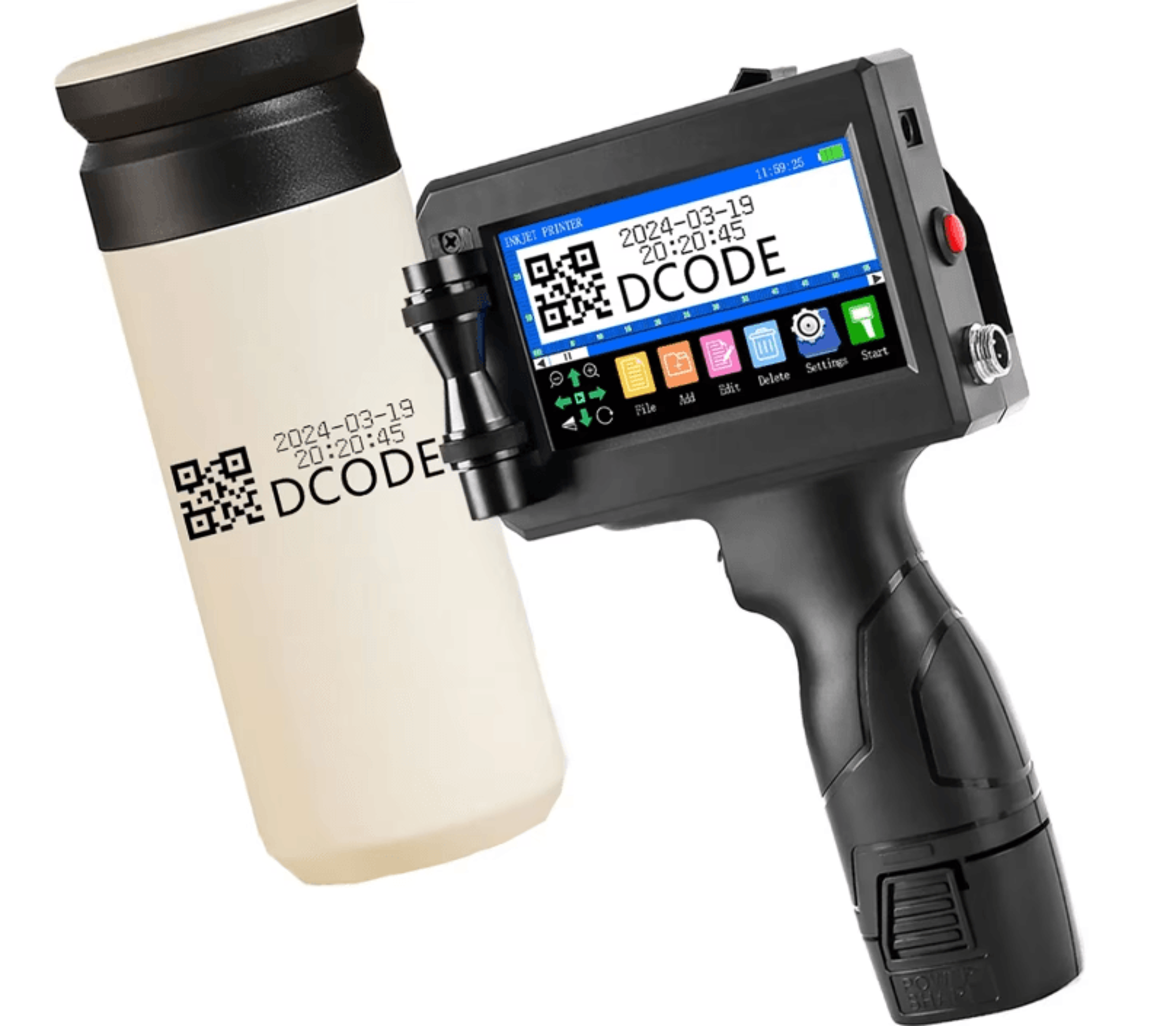 DCODE 1750plus Portable Handheld Inkjet Printer 127mm 254mm Barcode QR And Date Coding Machine 0