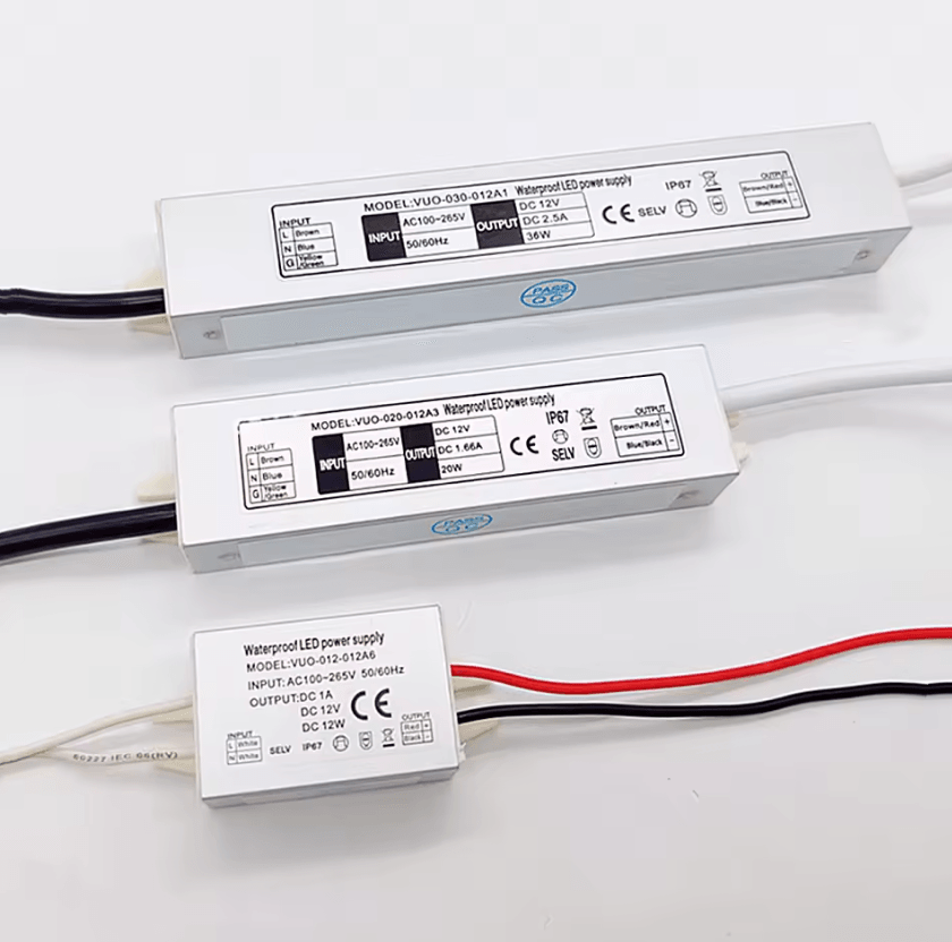 IP67 Waterproof LED Driver 12W 20W 36W AC100265V To DC12V Power Supply Transformer For LED Lighting 1