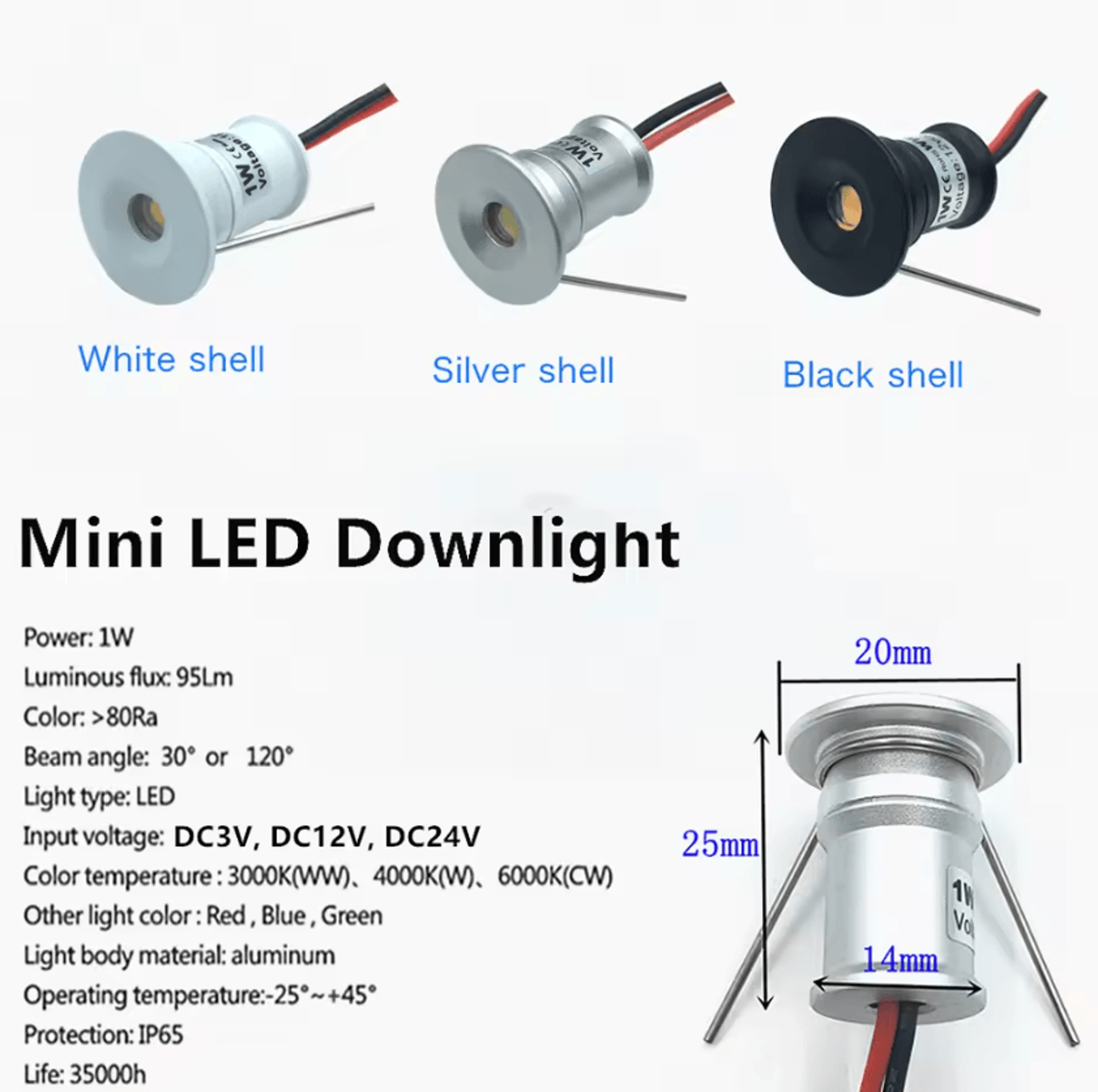 1W IP65 Mini LED Recessed Downlight 12V 24V Dimmable Spotlight For Kitchen Cabinets Stairs And Outd 3