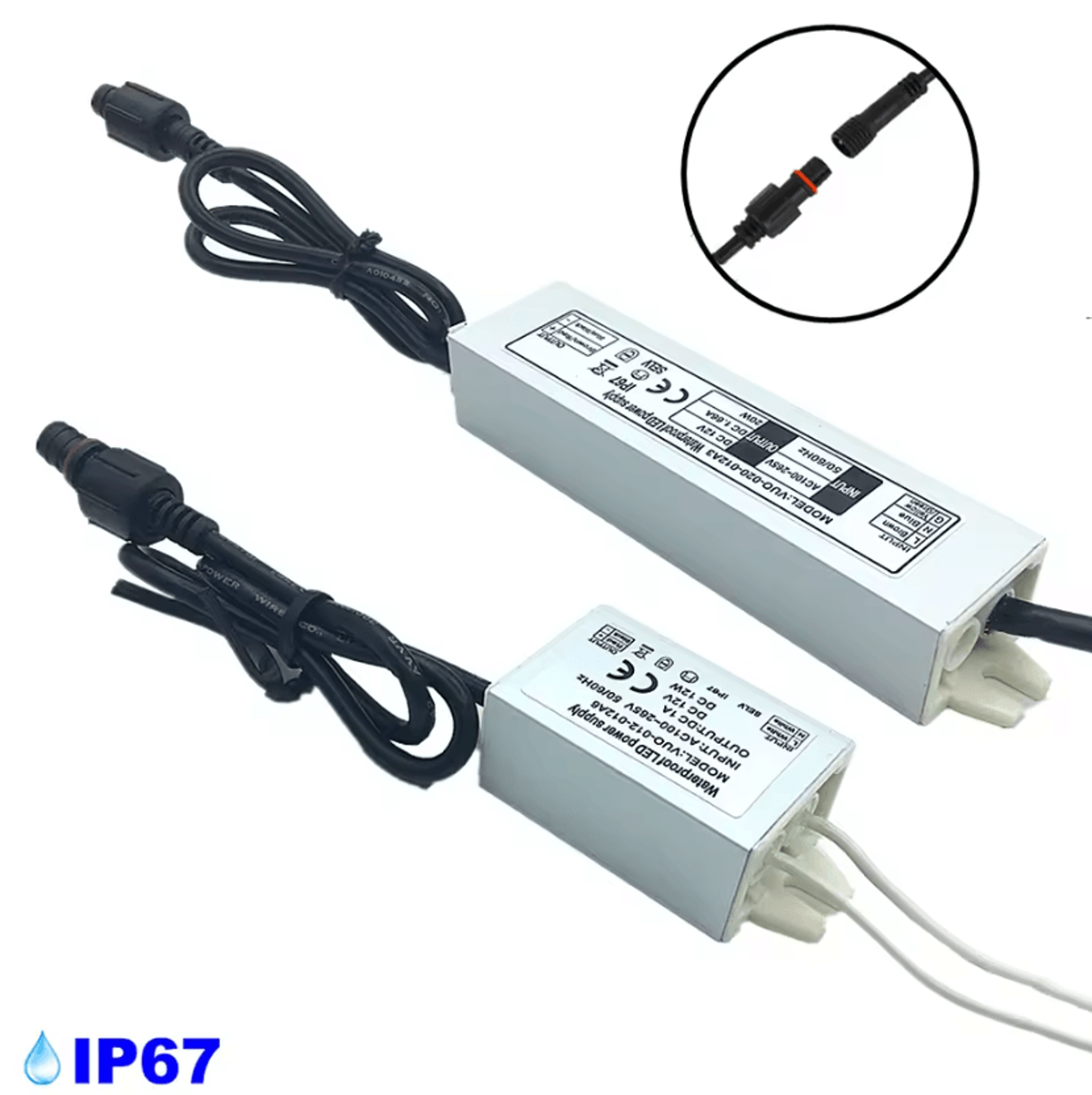 IP67 Waterproof LED Driver 12W 20W AC100265V Power Supply Transformer For Indoor Outdoor Lighting 0
