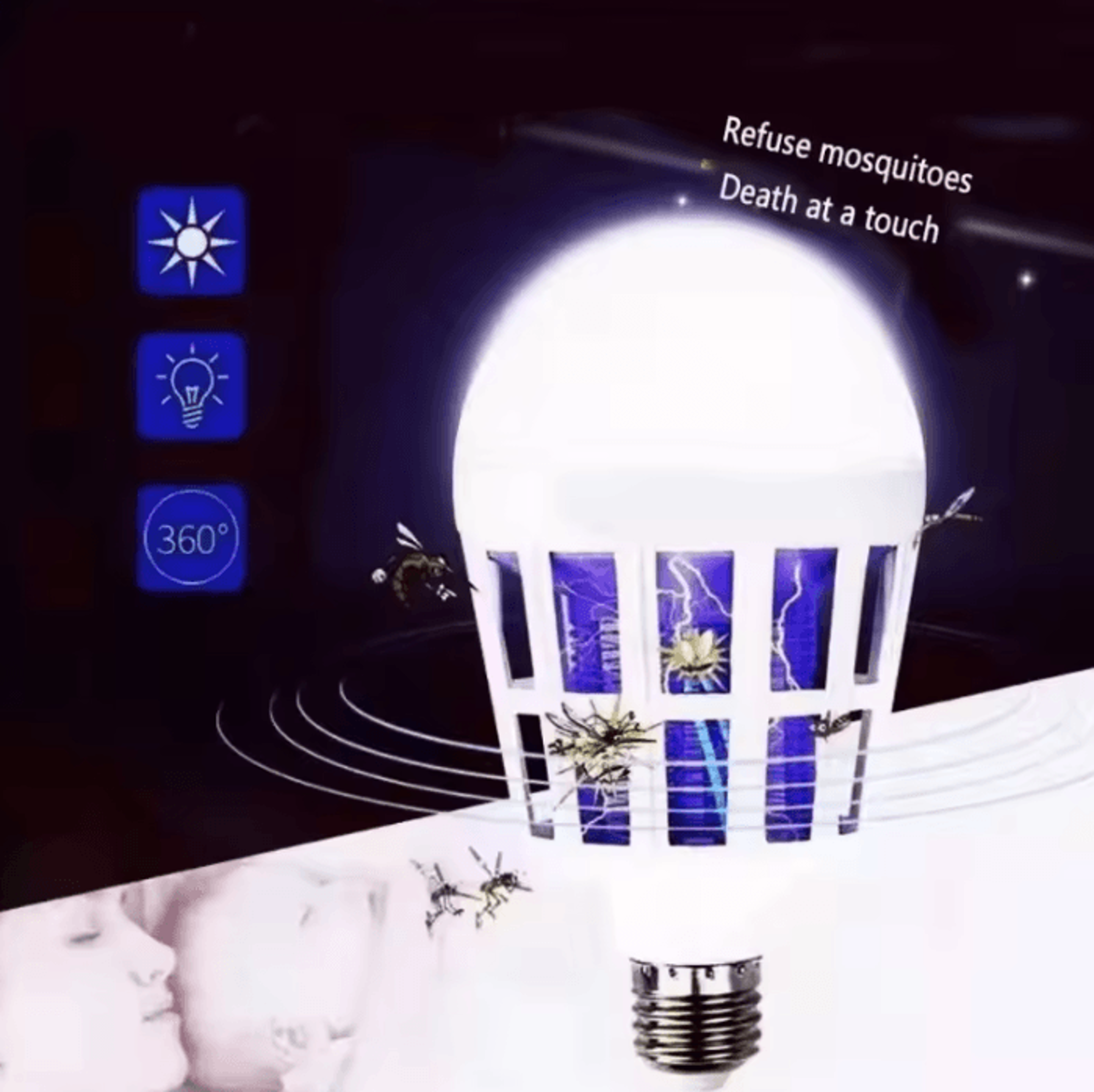 Electric Mosquito Zapper Light Bulb 15PCS LED Insect Killer Lamp For Indoor And Outdoor Use 0