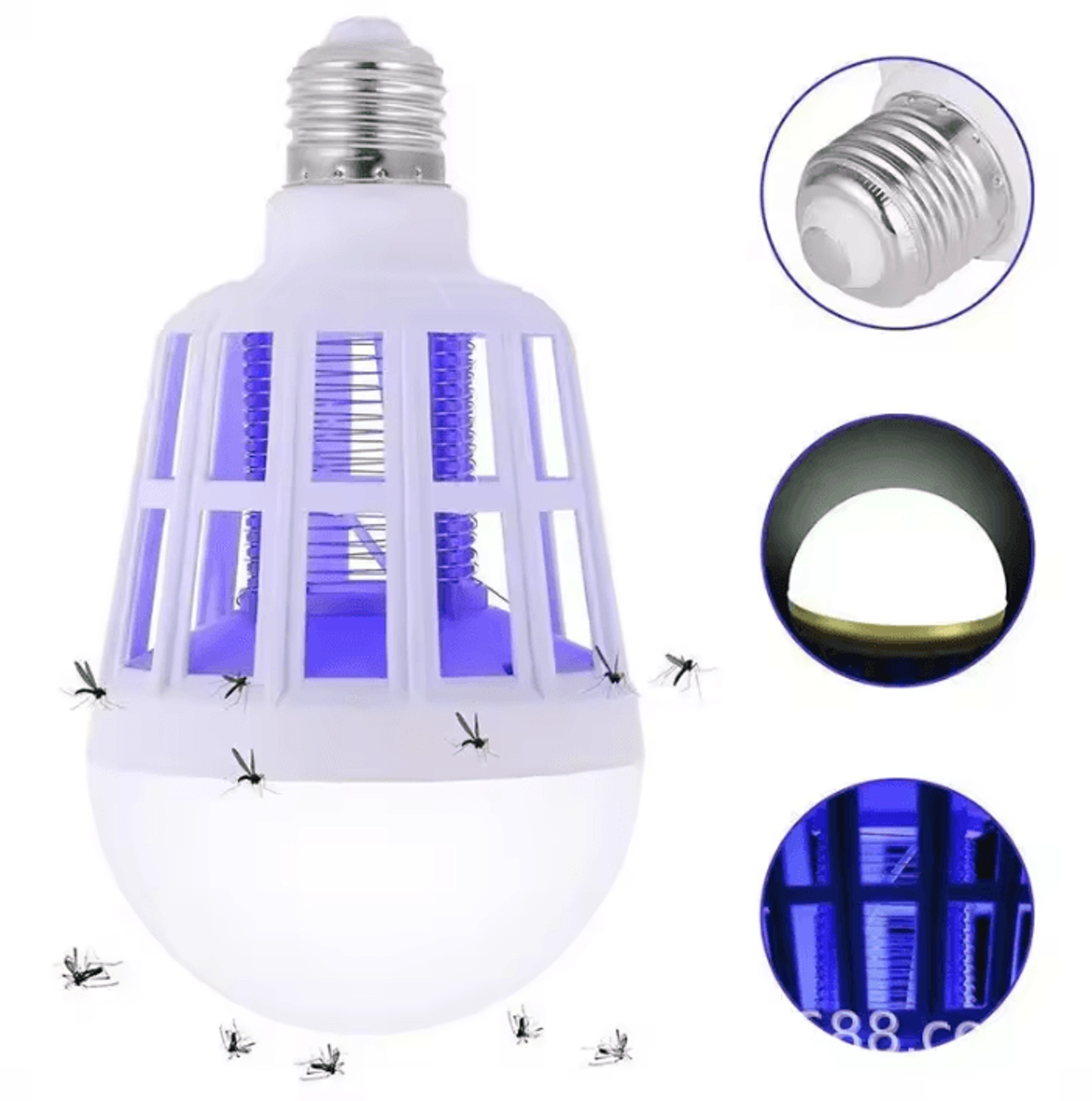 Electric Mosquito Zapper Light Bulb 15PCS LED Insect Killer Lamp For Indoor And Outdoor Use 5
