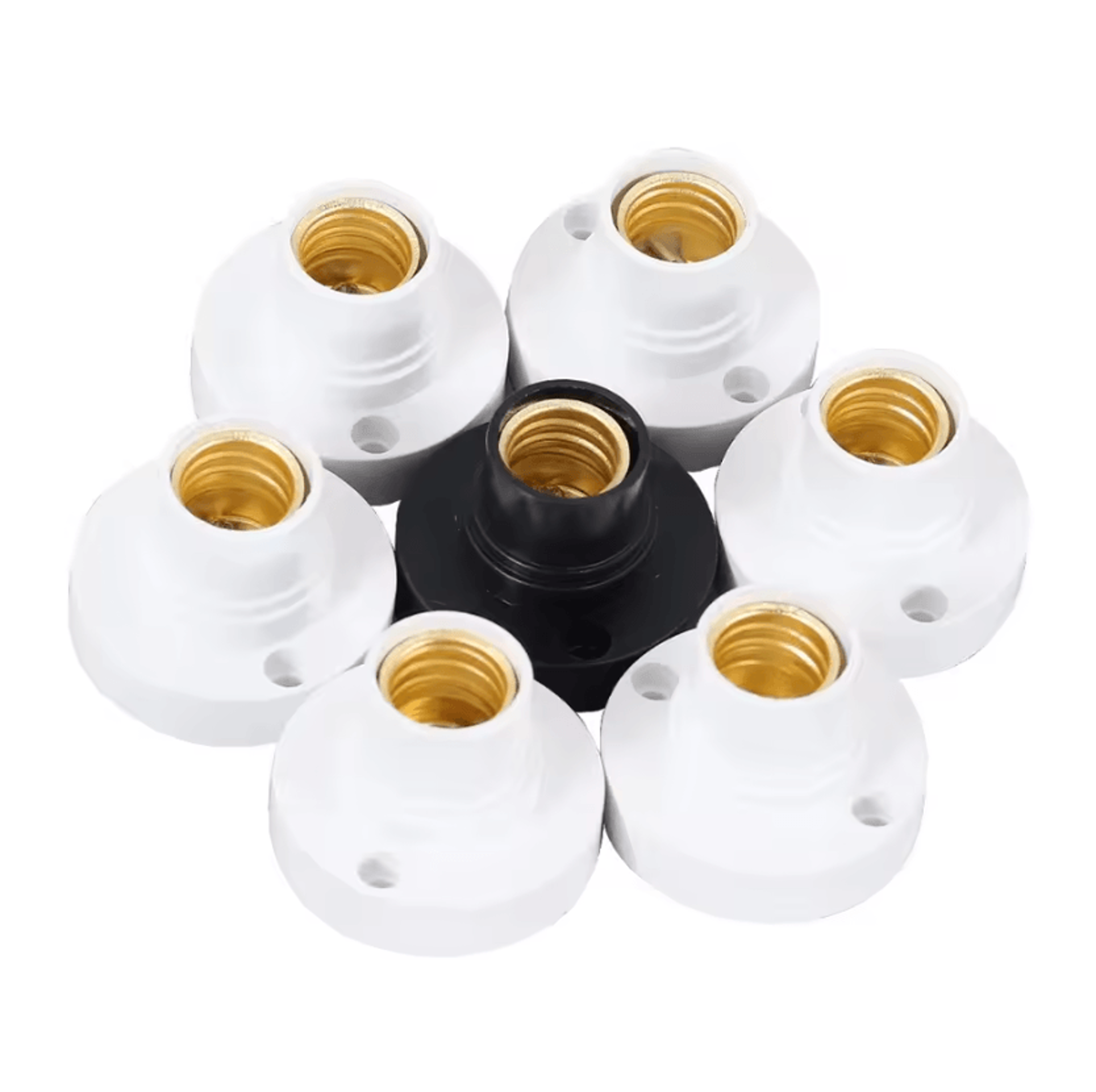 10PCS E14 Screw Lamp Holders Black White 6A 220V Small Bulb Sockets For Home Lighting 0