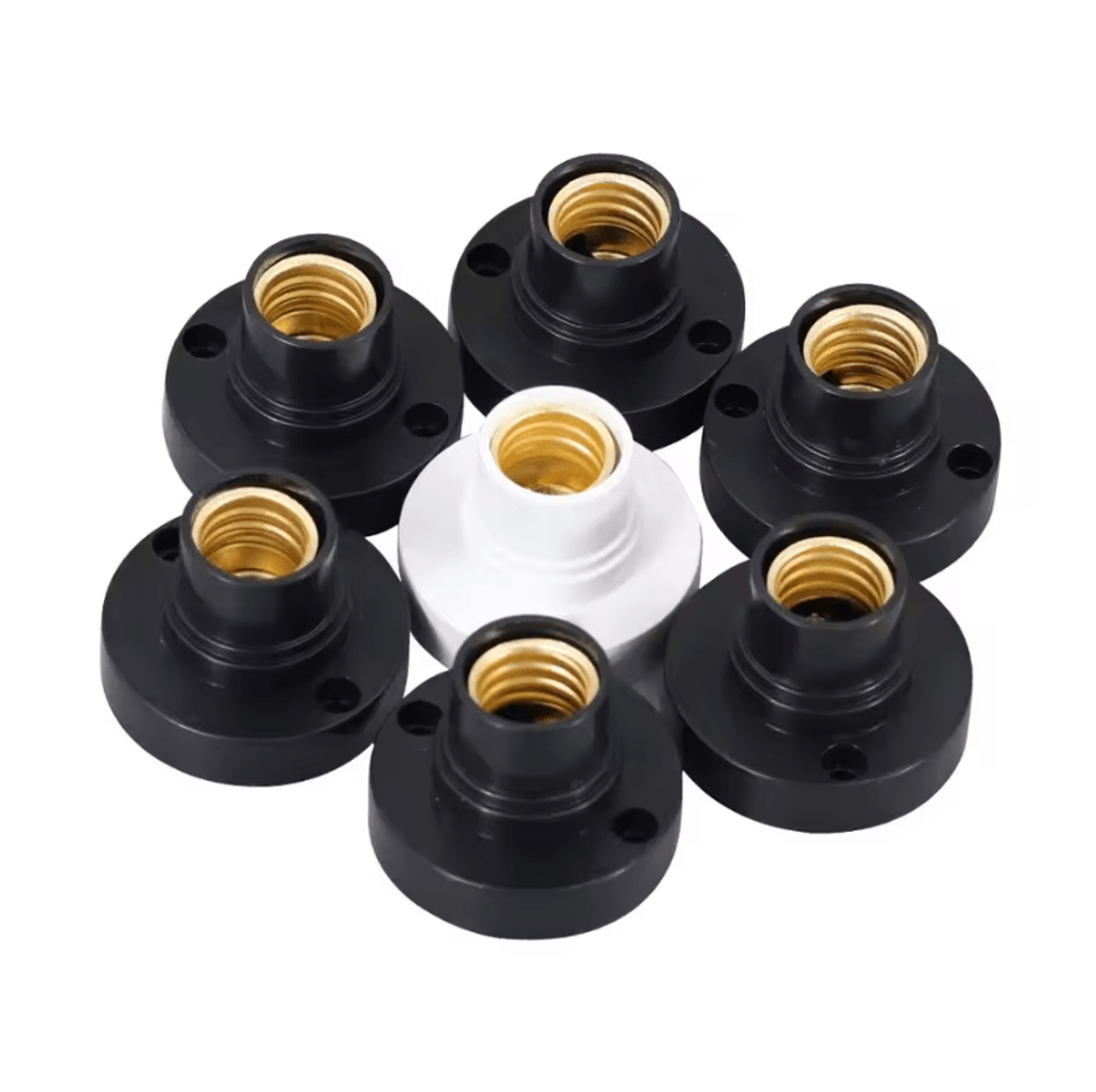 10PCS E14 Screw Lamp Holders Black White 6A 220V Small Bulb Sockets For Home Lighting 3