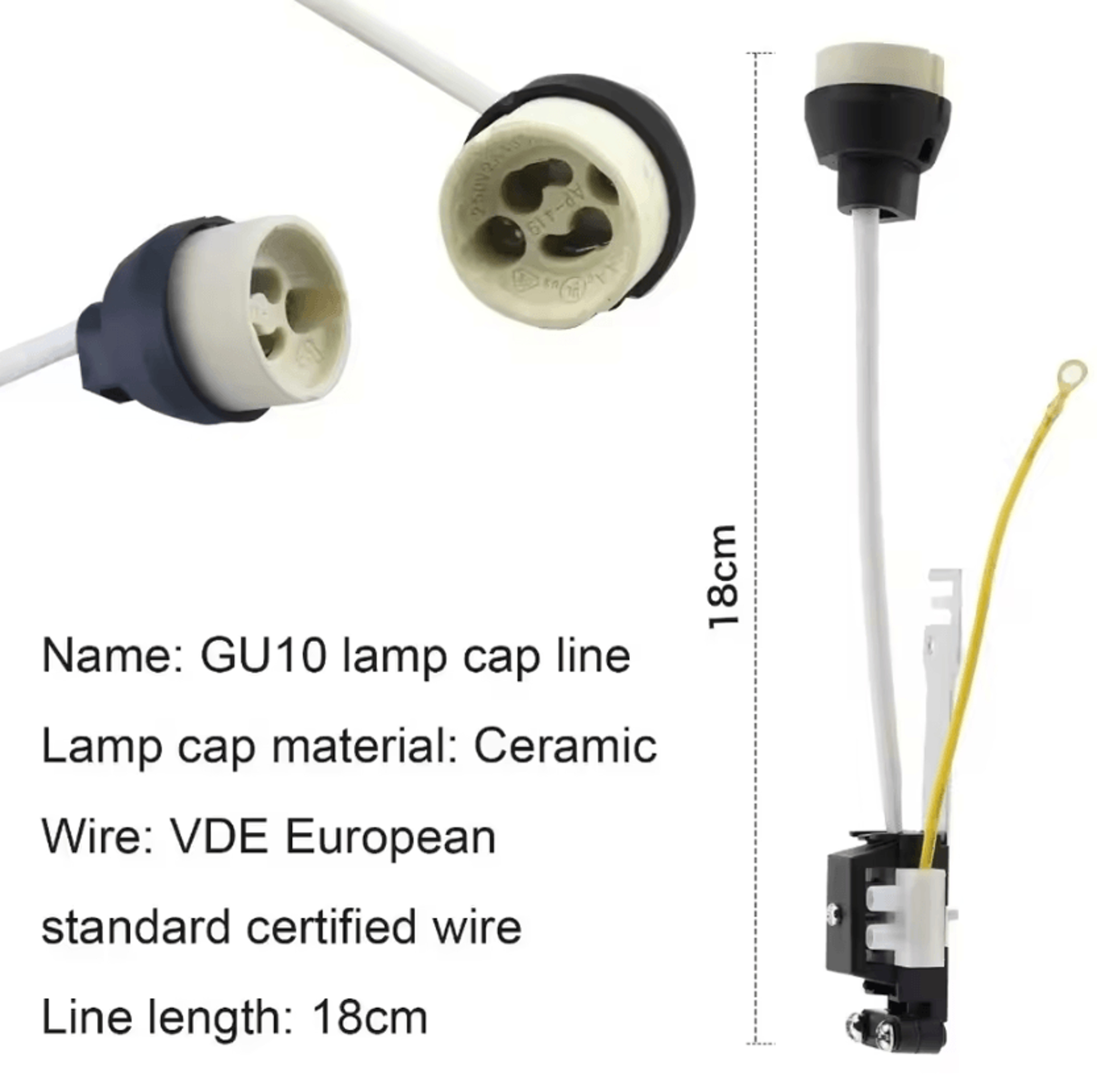 GU10 Ceramic Lamp Holder With Bracket And Terminal Box 16PCS LED Downlight Socket Connector 1