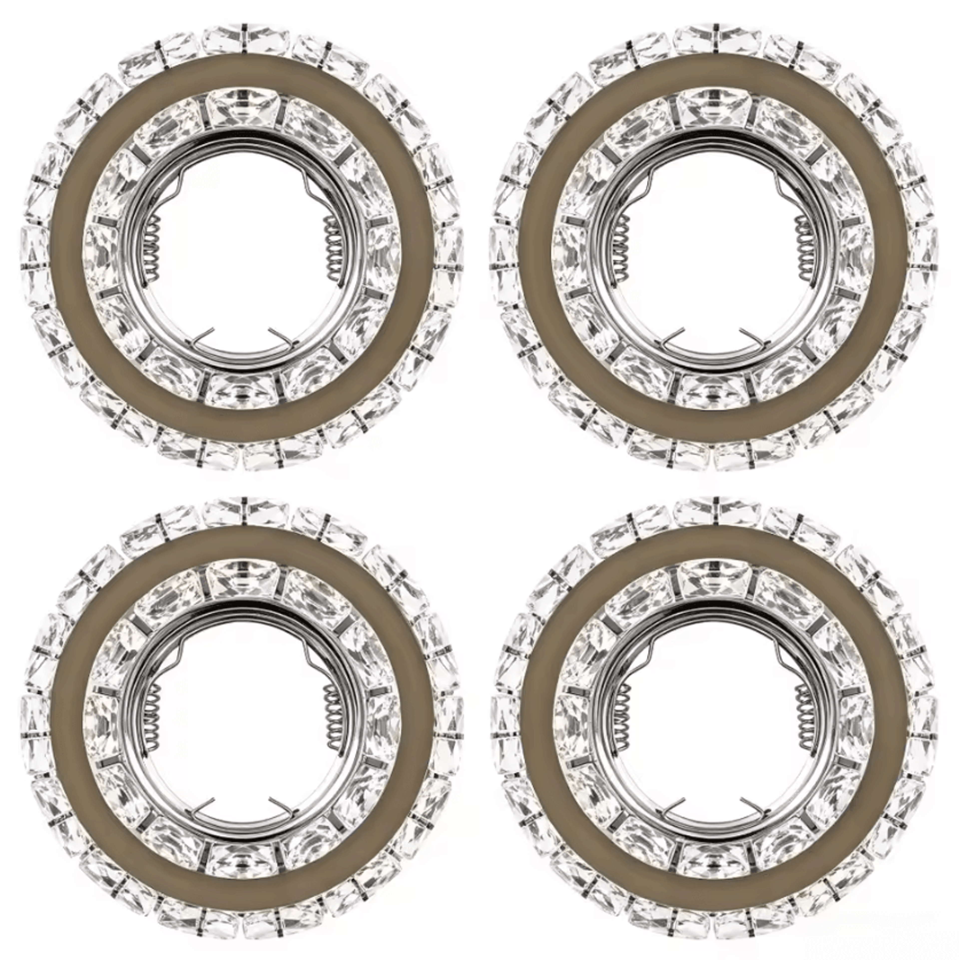 Gold Chrome Crystal Recessed Spotlight Frames GU10 MR16 Decorative Ceiling Downlight Holders 14PCS 7