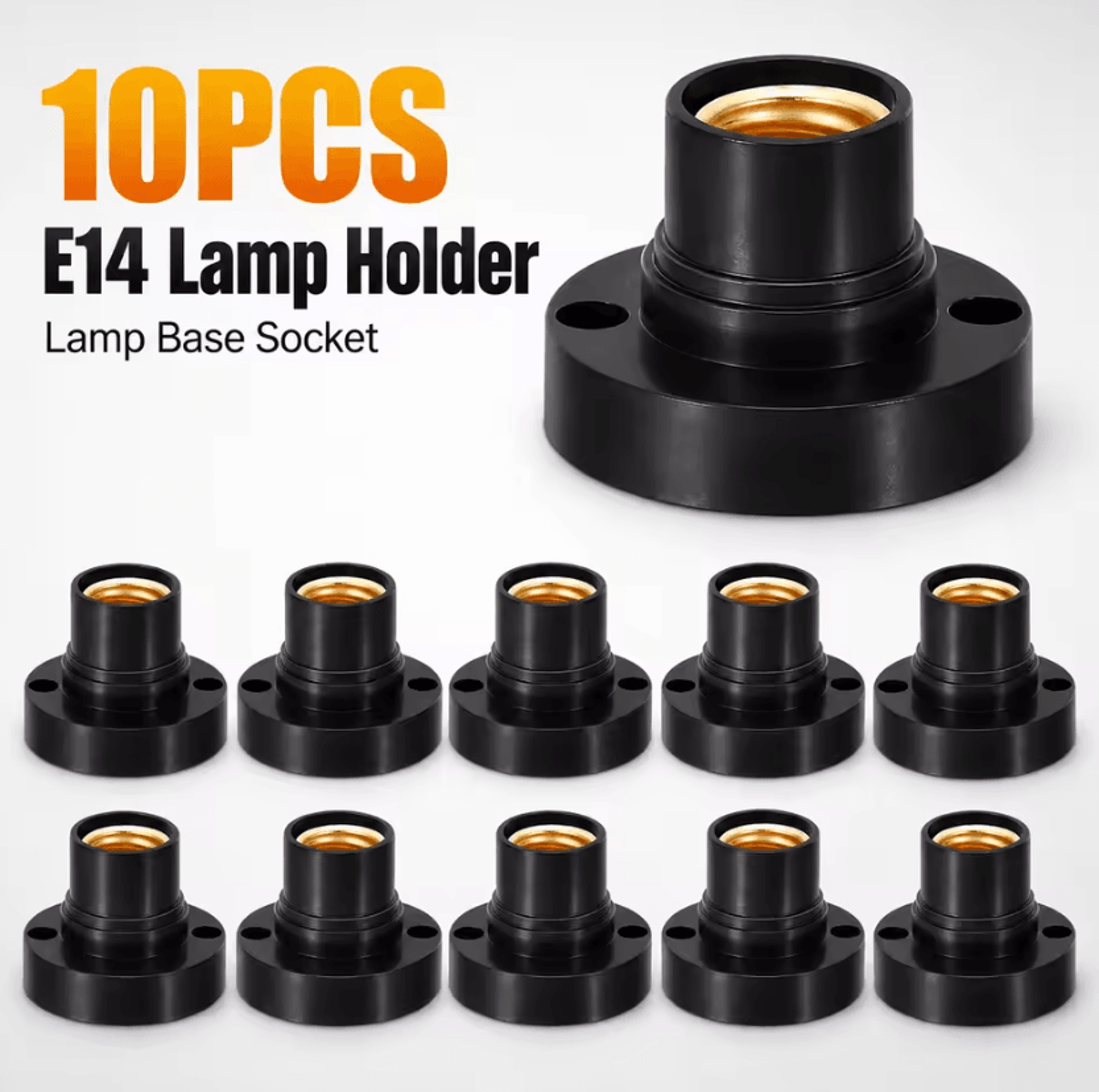 E14 Plastic Light Bulb Screw Socket Holder 1020PCS Round Lamp Base Fitting For Lighting Repairs 0