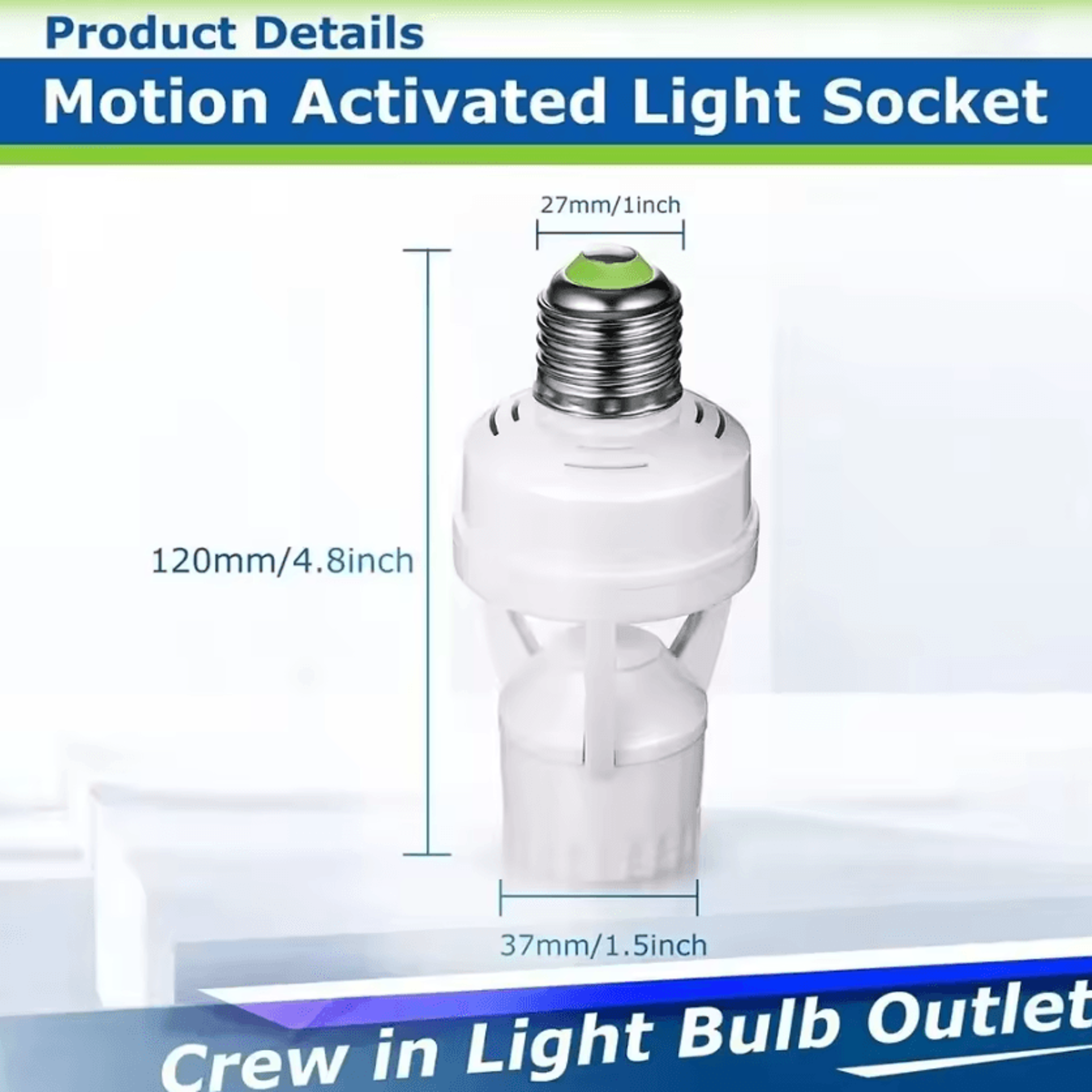 E27 PIR Motion Sensor Lamp Holder AC100240V Adjustable Automatic Light Bulb Socket Adapter 2