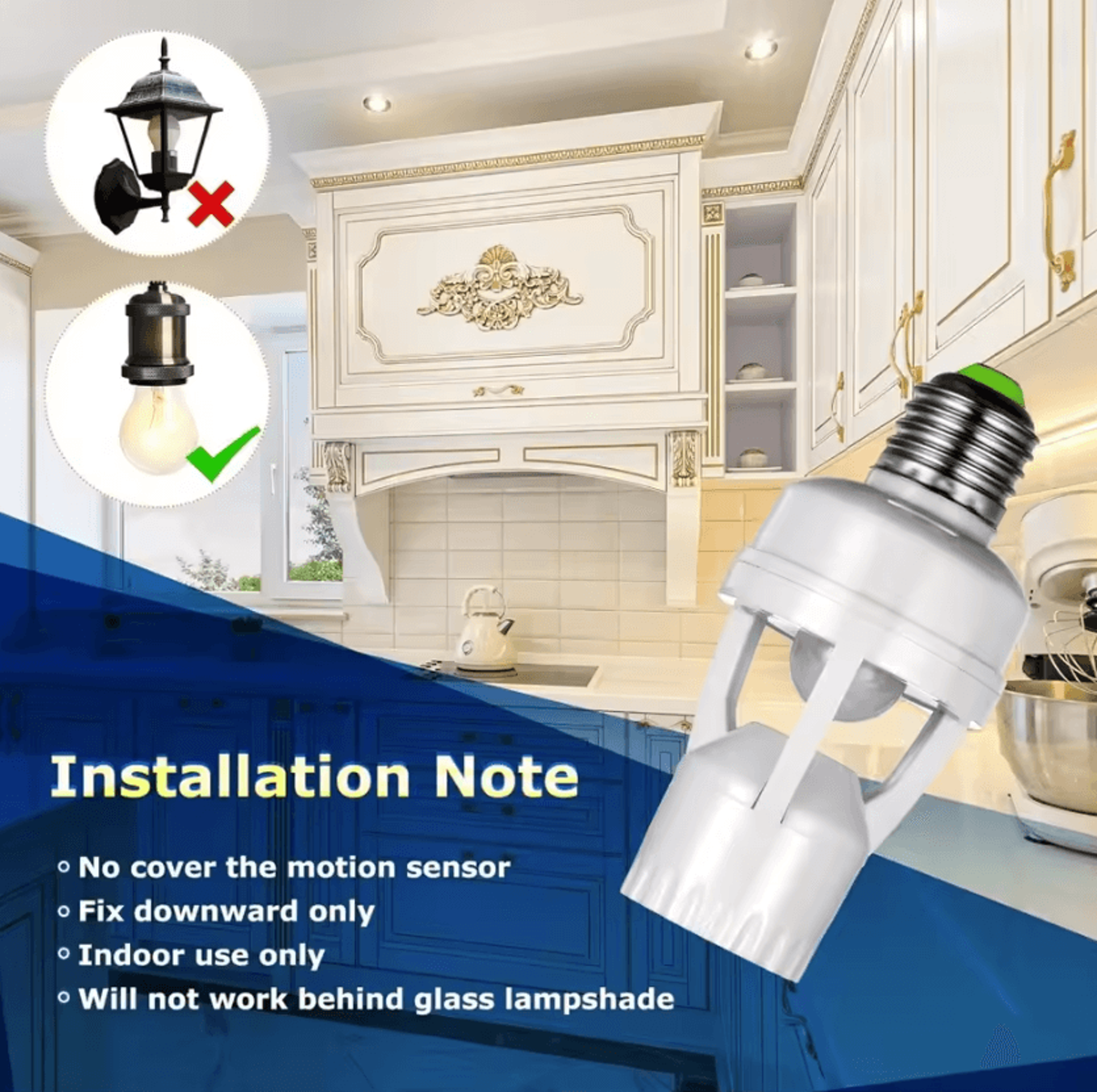 E27 PIR Motion Sensor Lamp Holder AC100240V Adjustable Automatic Light Bulb Socket Adapter 3