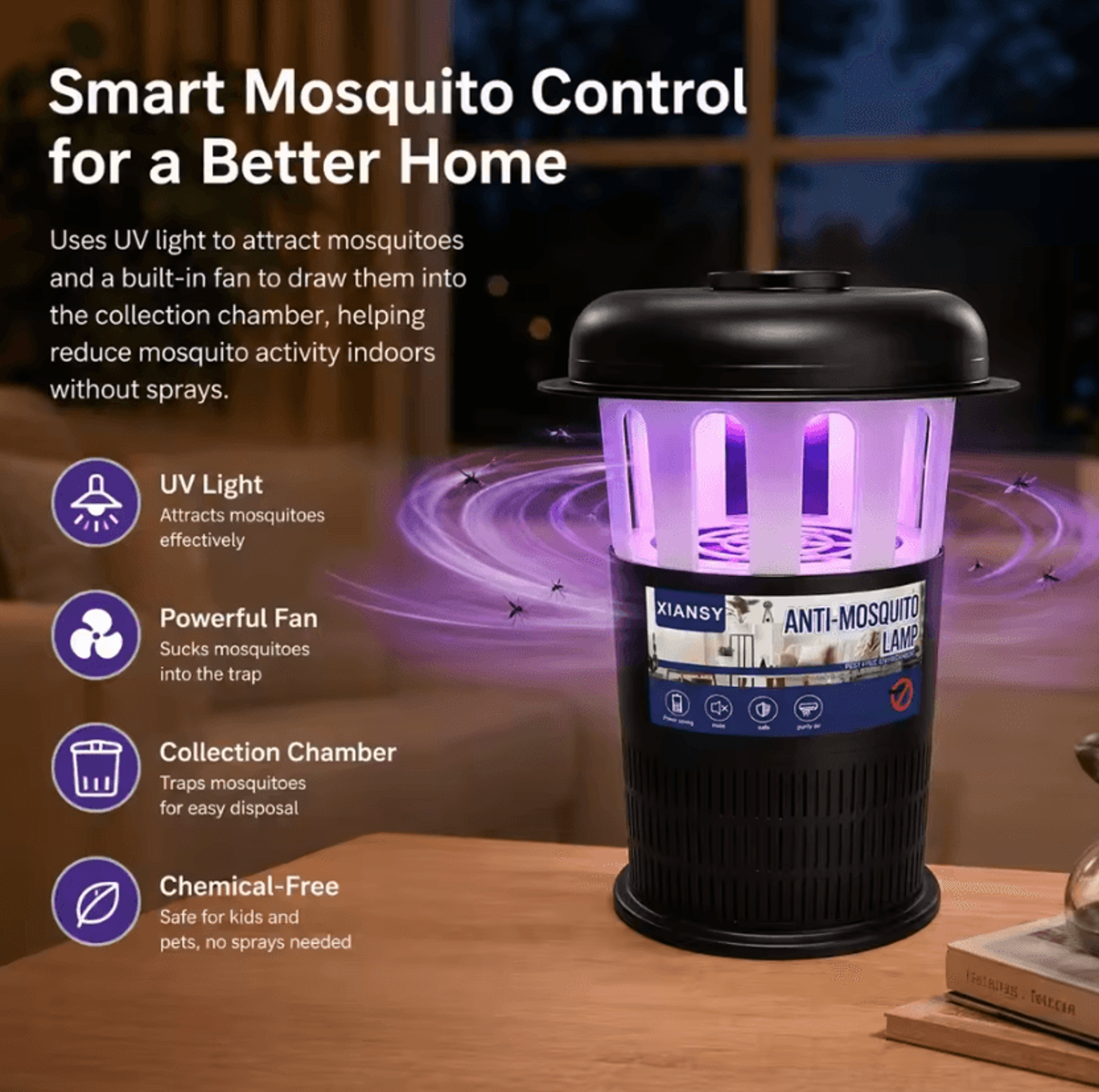 Portable Mosquito Killer Lamp Indoor Outdoor Flying Insect Trap For Flies Gnats And Wasps 1